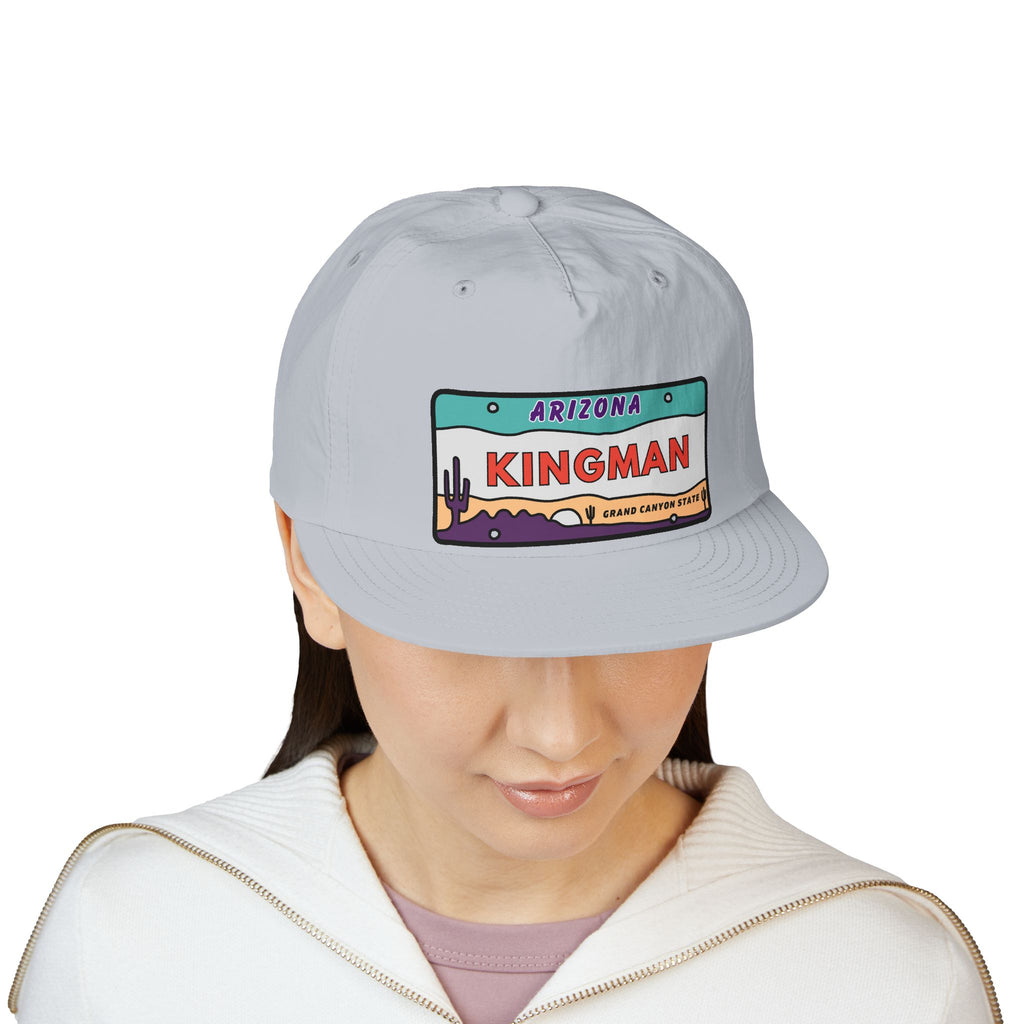 Surf Cap, Beach Hat, Summer Headwear, Kingman Arizona License Plate Dessert Cap for Water Sports