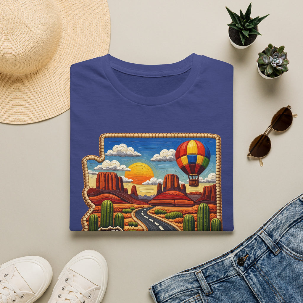 Arizona Route 66 Desert Road T-Shirt | Hot Air Balloon Southwestern Scene