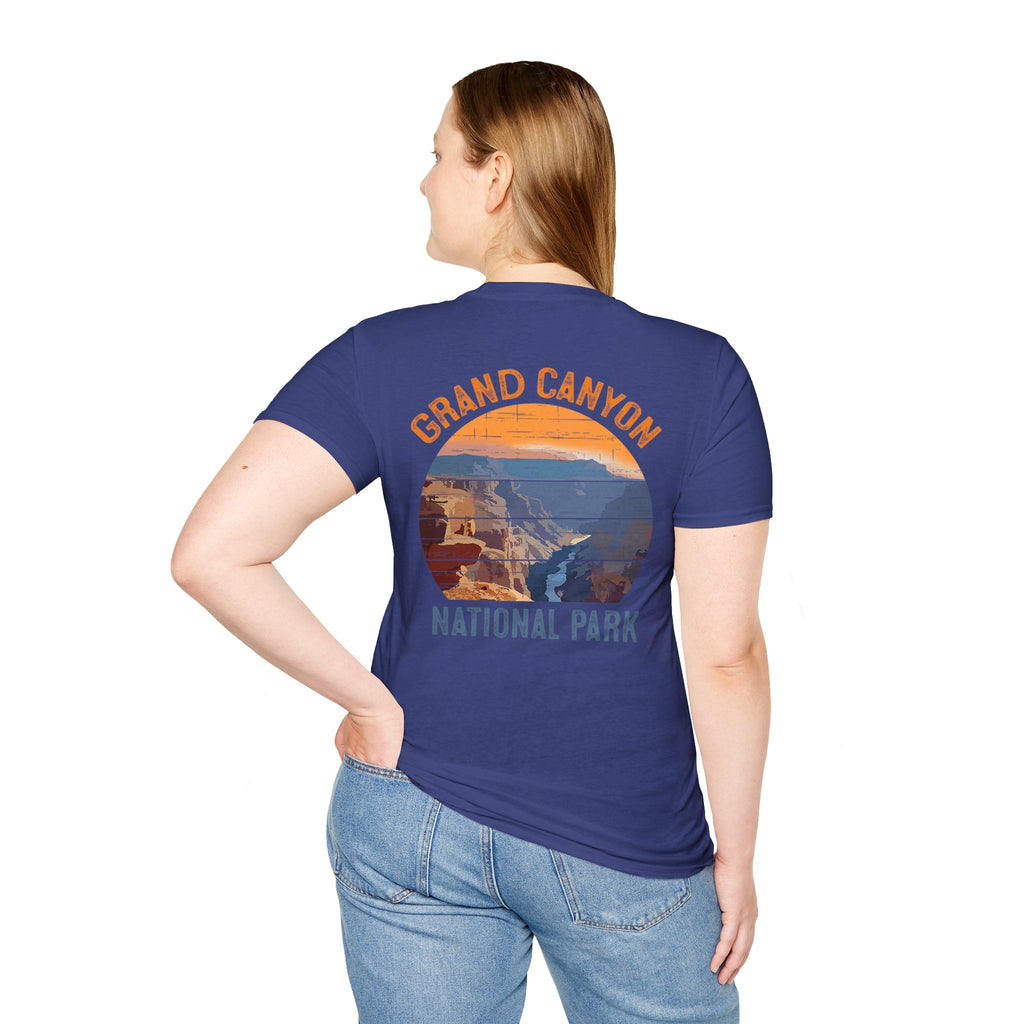 Grand Canyon Retro Sunset T-Shirt | Printed Front and Back National Park Landscape
