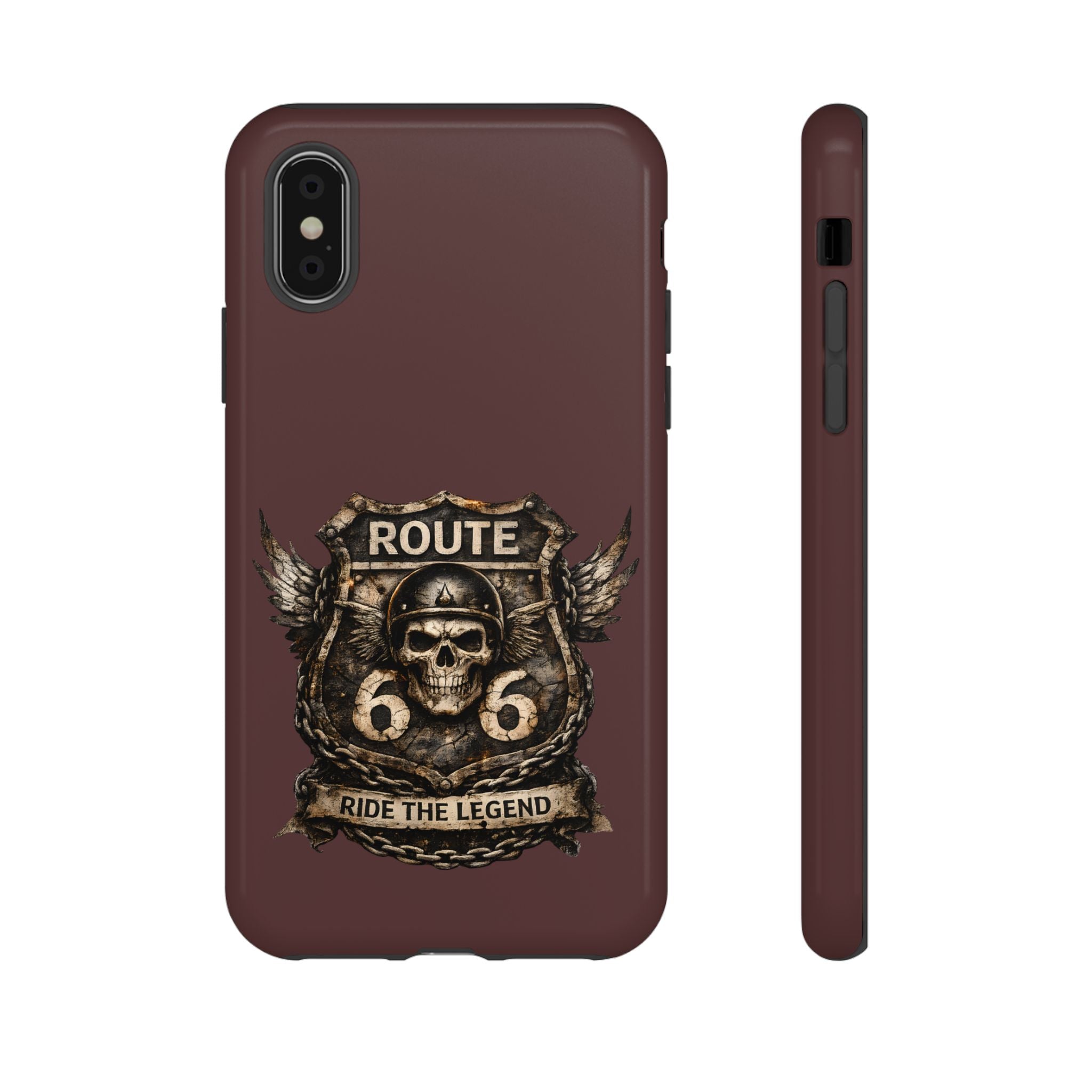 Route 66 Skull Helmet phone case | Motorcycle emblem, Ride the Legend