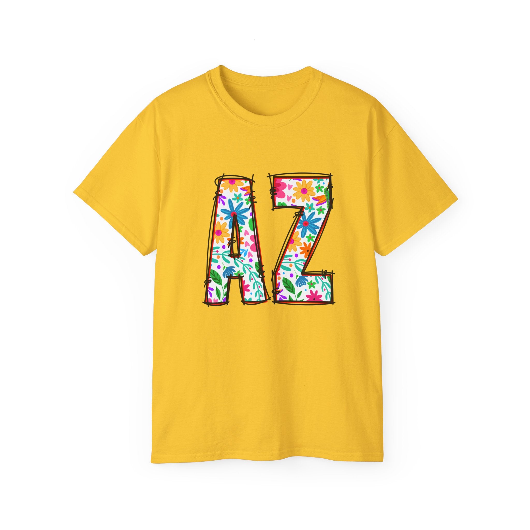 Floral AZ Tee - Mens and Womans Unisex Ultra Cotton Shirt, Perfect for AZ Pride, Summer Festivals, Casual Wear, Gifts for Him/Her