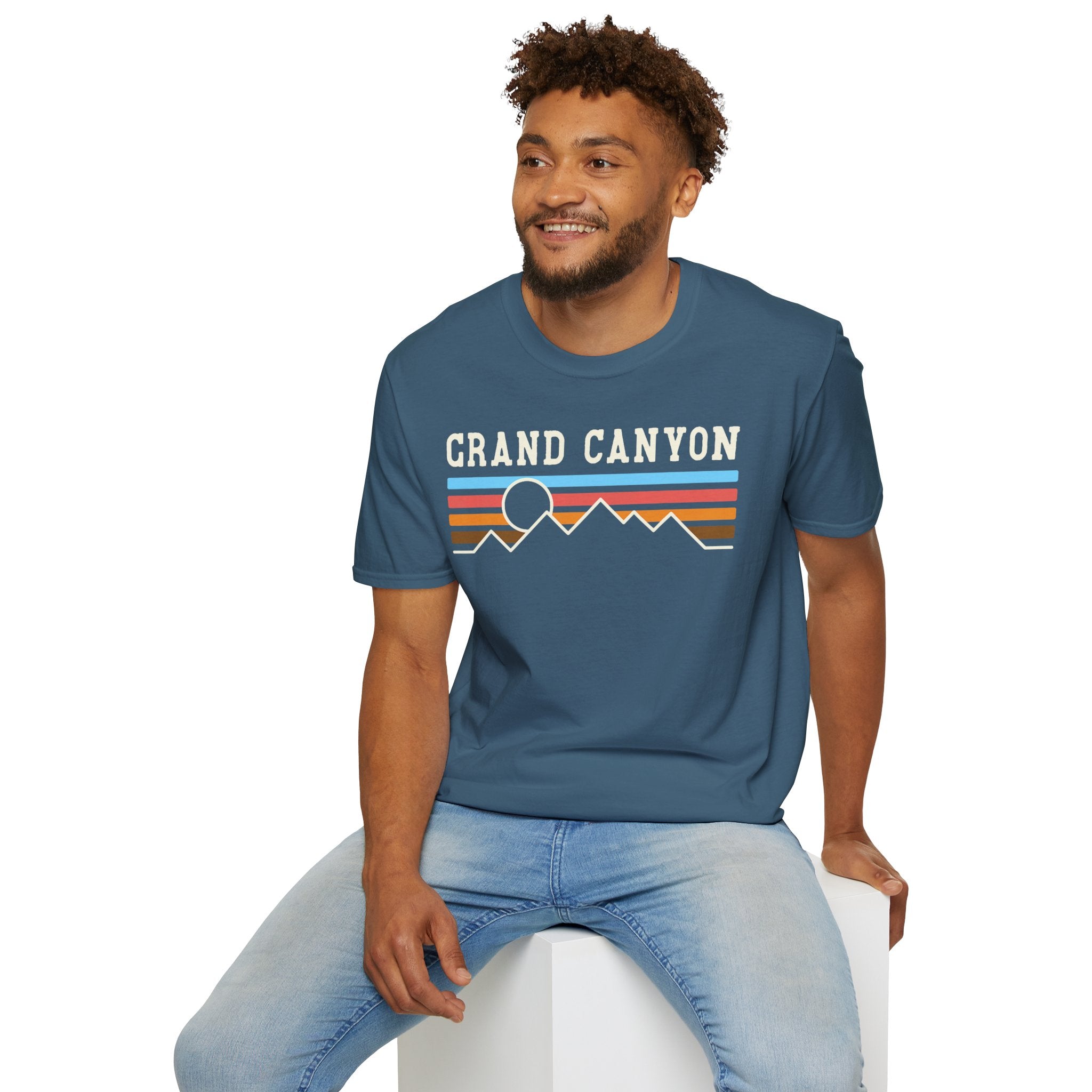 Grand Canyon Retro Sunset T-Shirt | Printed Front and Back National Park Landscape