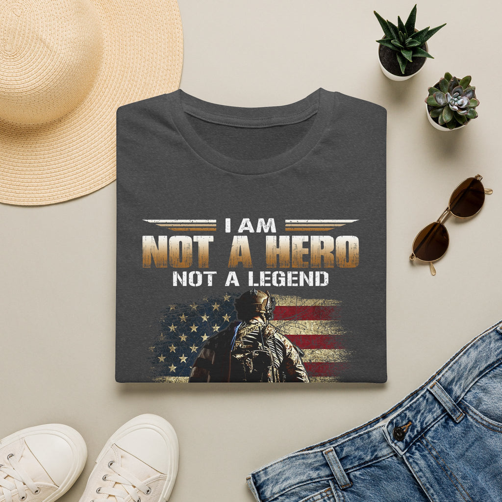 I Am Not a Hero I Am a U.S. Veteran T-Shirt | American Flag Soldier Tee