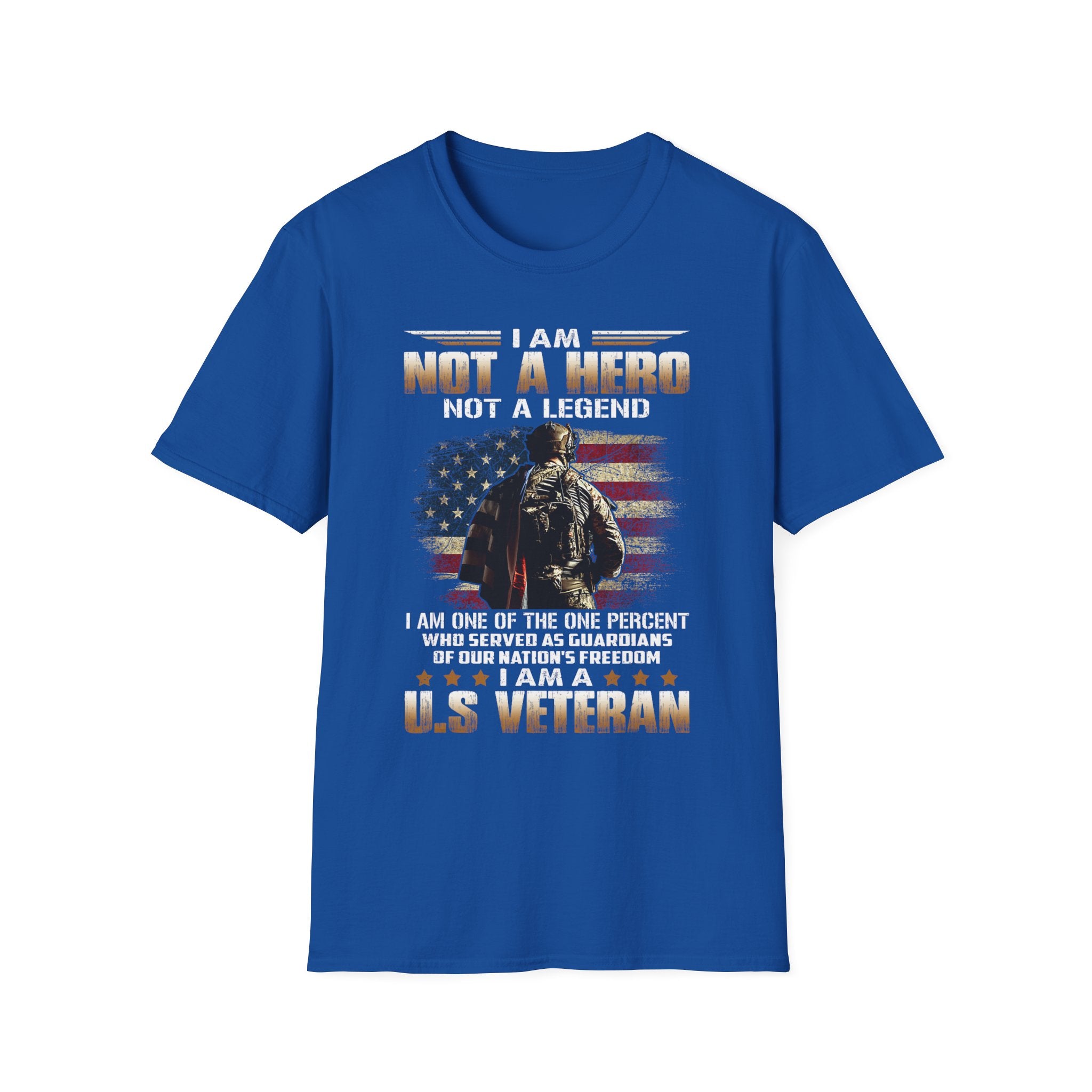 I Am Not a Hero I Am a U.S. Veteran T-Shirt | American Flag Soldier Tee