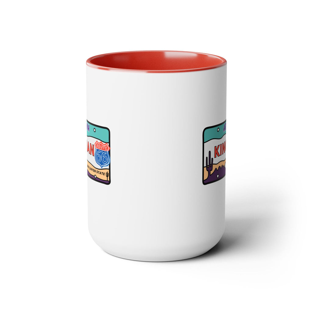 Kingman Arizona Route 66 Two-Tone Coffee Mugs, 15oz