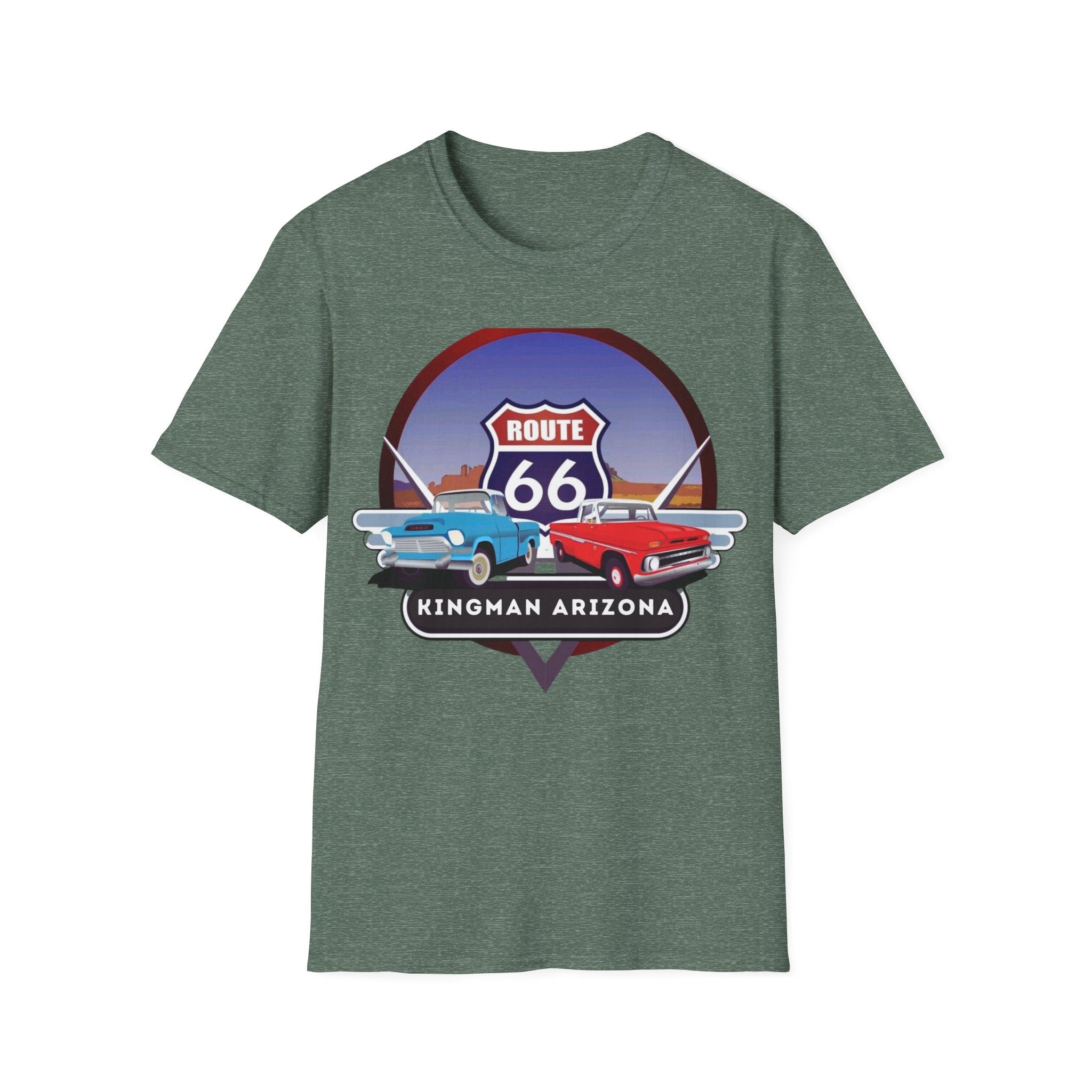Route 66 Kingman Arizona Softstyle T-Shirt, Vintage Tee, Retro Shirt, Unisex Top, Gift for Travelers