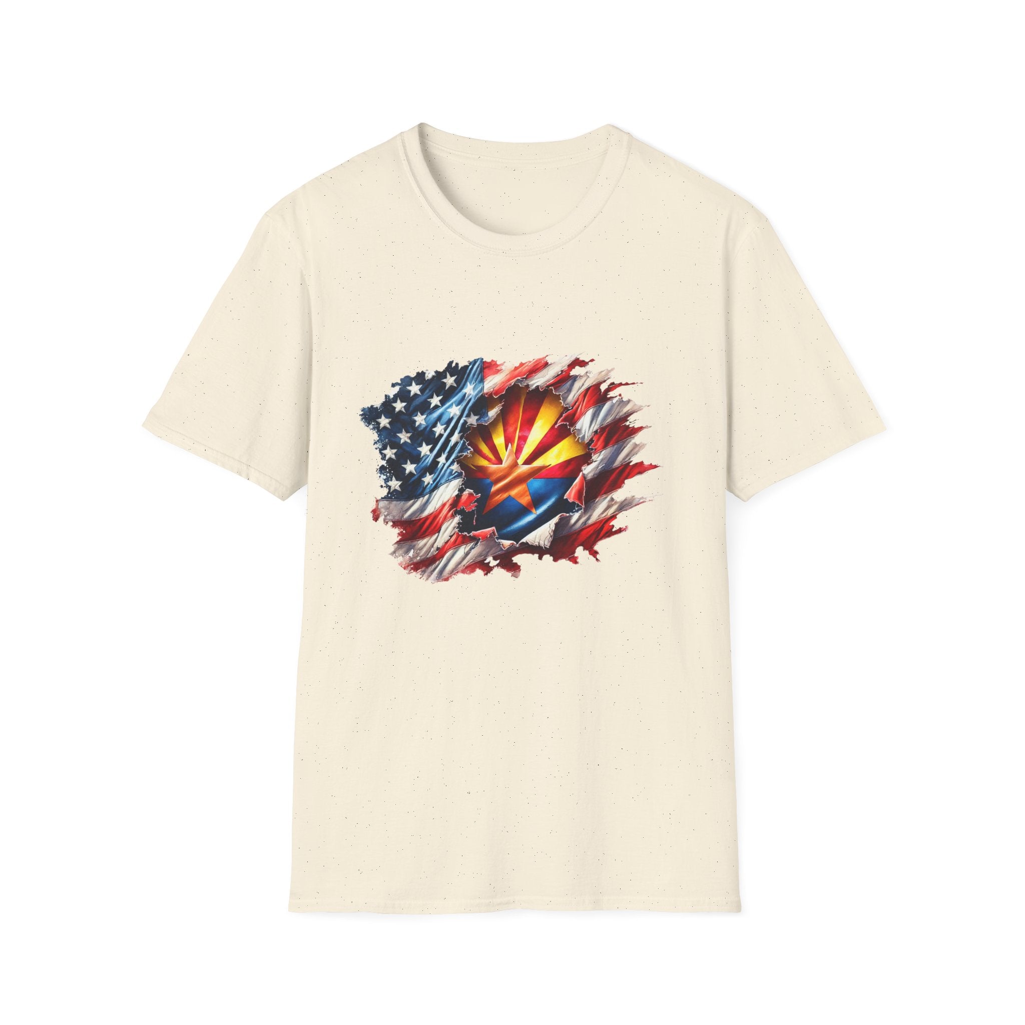 Arizona Flag Ripped Effect T-Shirt | USA Stars Stripes State Emblem