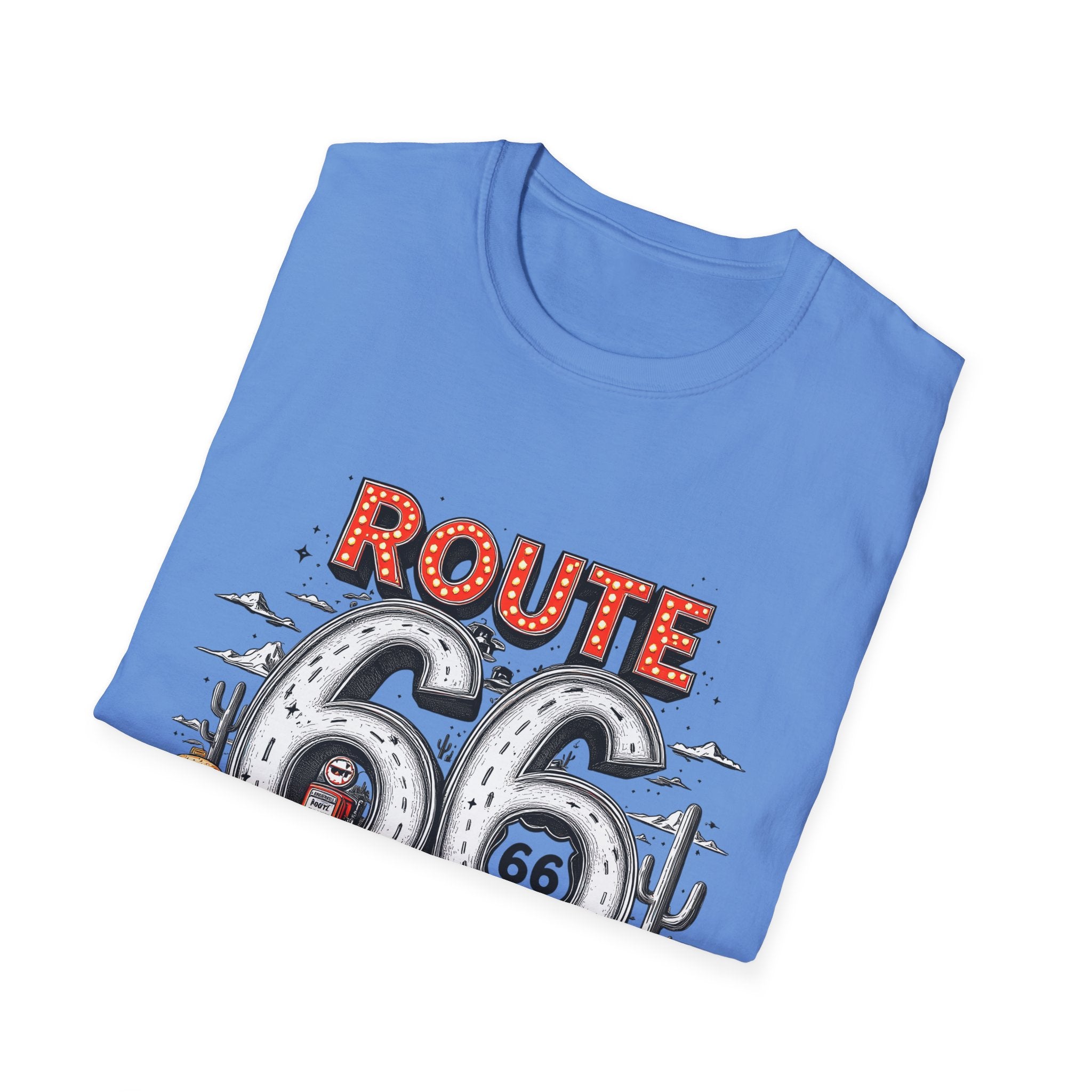 Route 66 Vintage Roadtrip T-Shirt | Classic Highway Car Signage