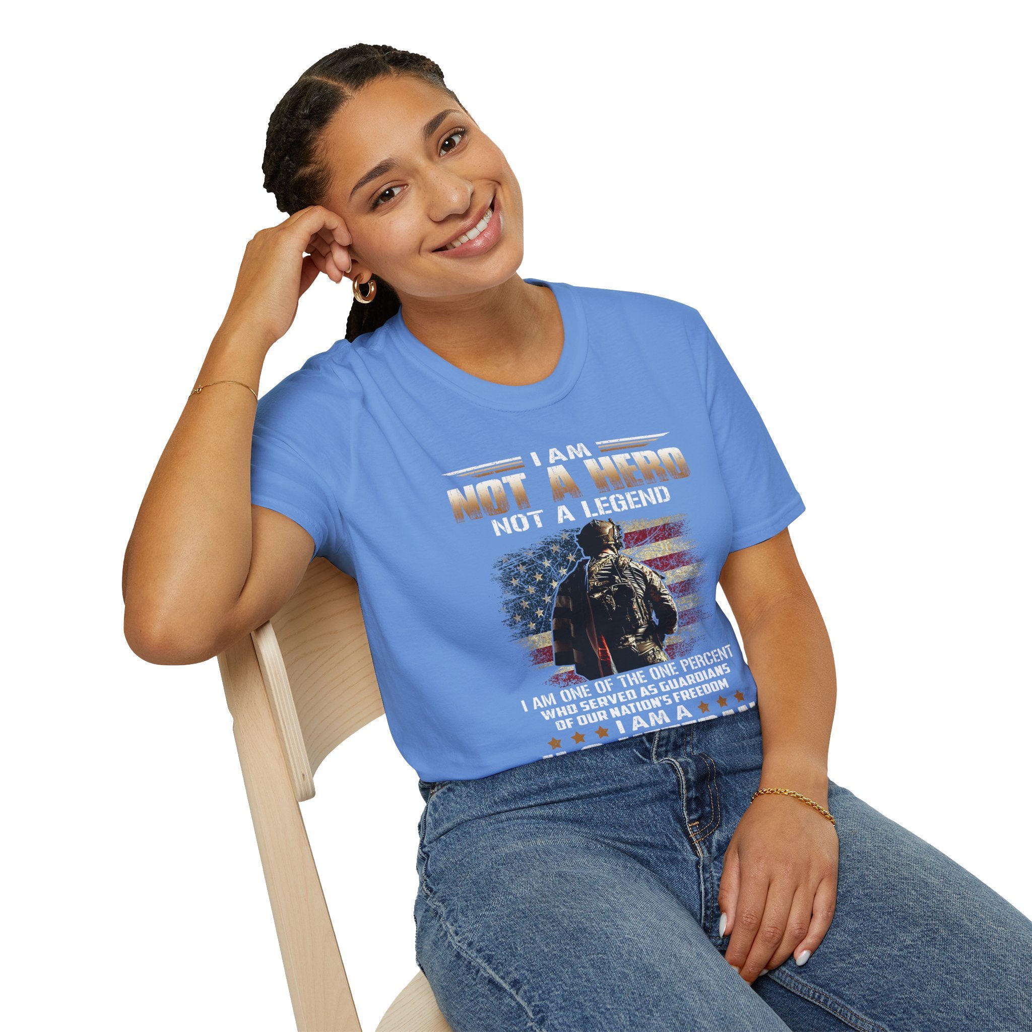 I Am Not a Hero I Am a U.S. Veteran T-Shirt | American Flag Soldier Tee