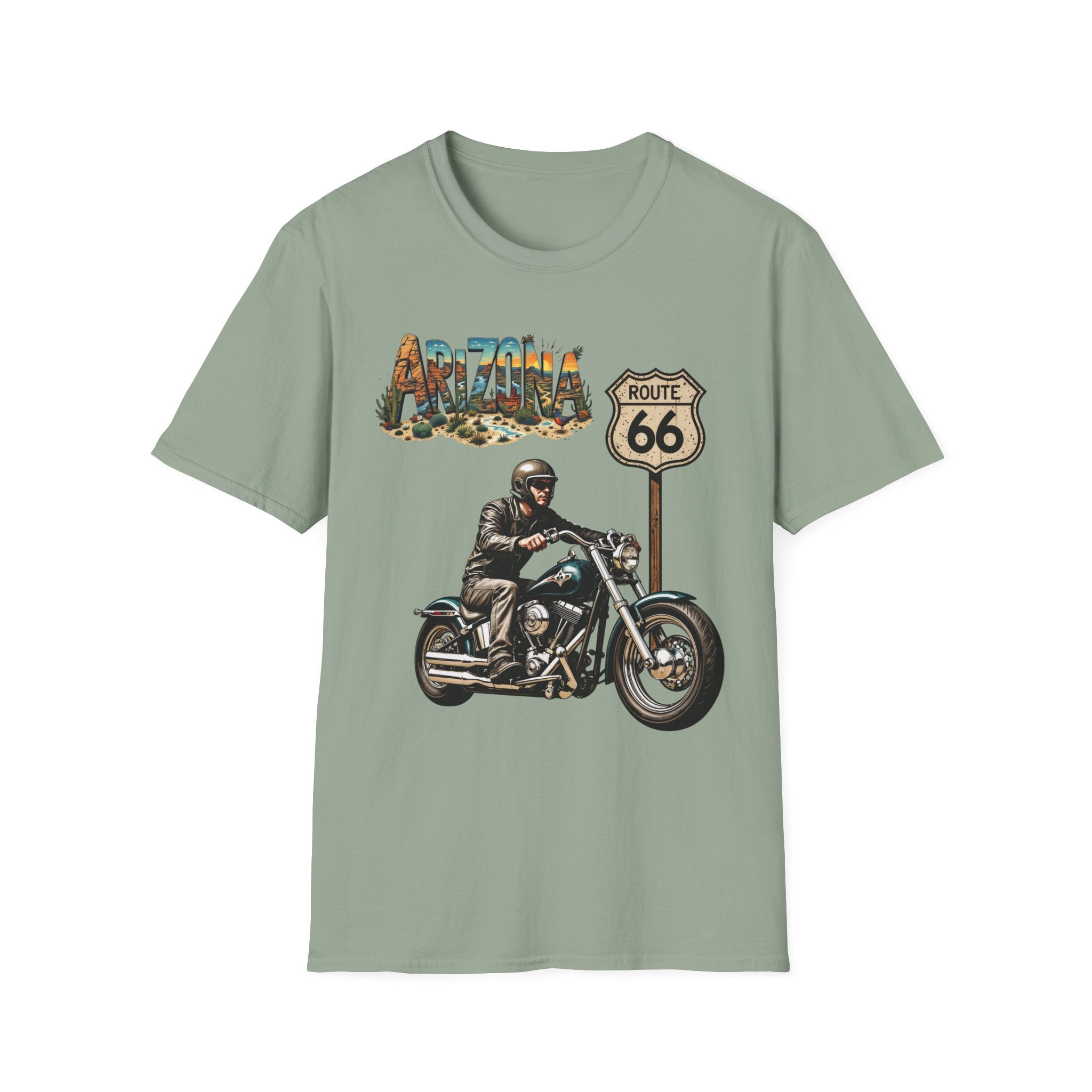 Arizona Route 66 Motorcycle T-Shirt | Biker Road Trip Tee