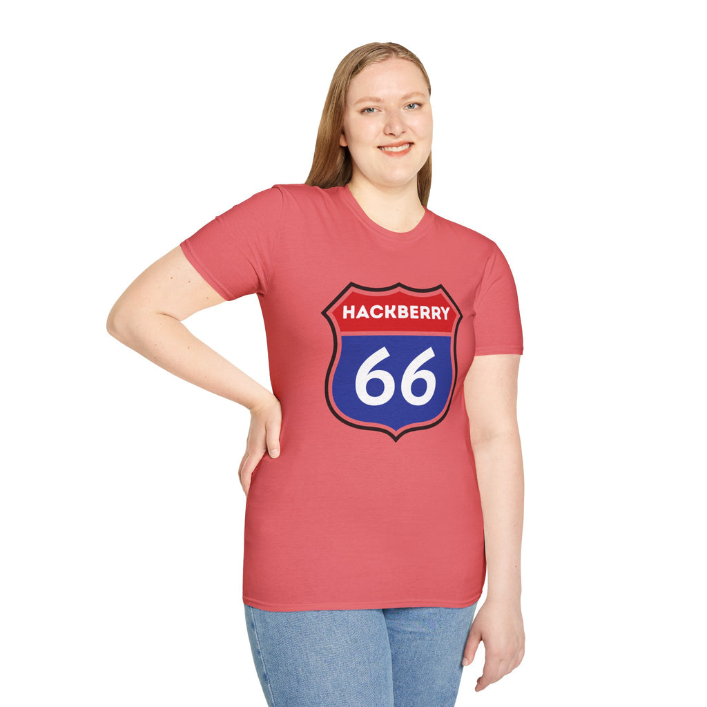 Hackberry 66 Shield T-Shirt | Route 66 Road Sign Tee