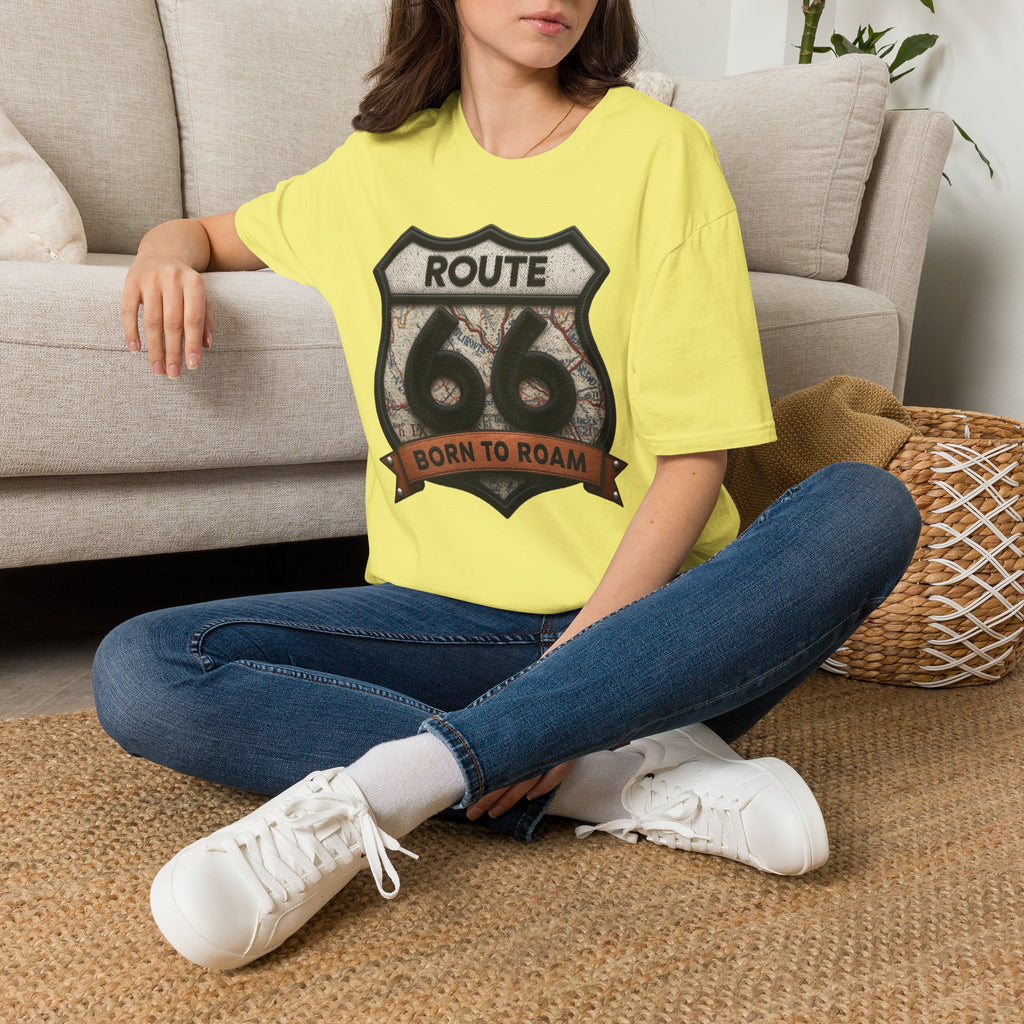 Route 66 Born to Roam T-Shirt | Vintage Highway Shield Tee