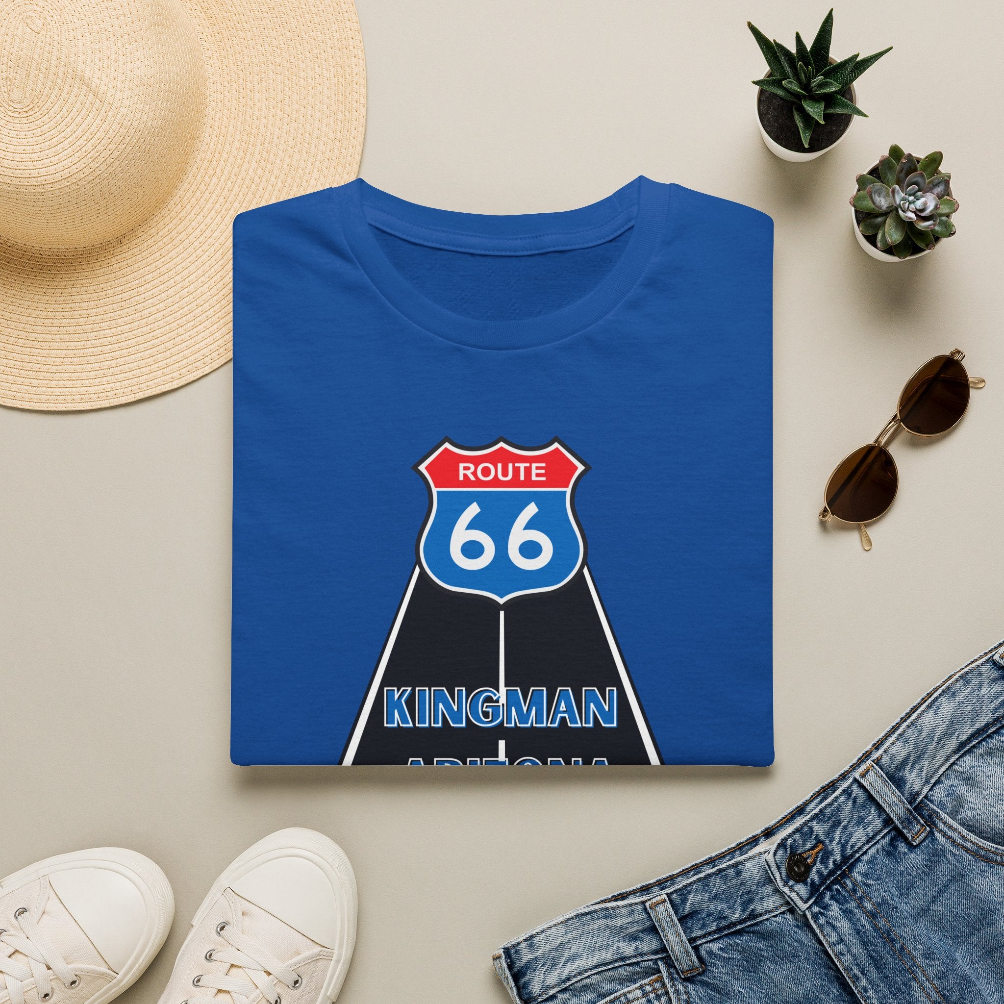 Route 66 Kingman Arizona Mens Womans Softstyle T-Shirt, Vintage Road Trip Shirt, Retro Travel Tee, Men's Women's Graphic Top, Gift for Travelers