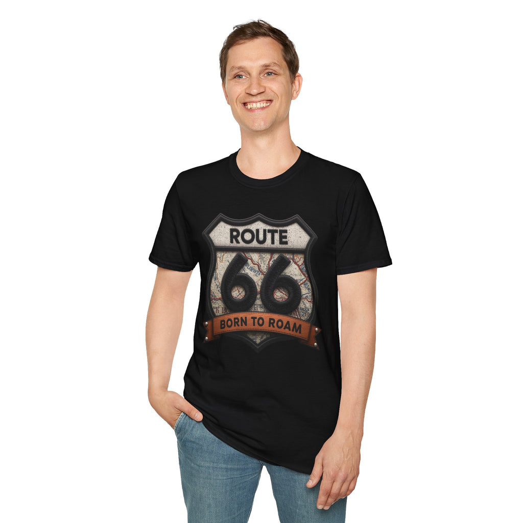 Route 66 Born to Roam T-Shirt | Vintage Highway Shield Tee