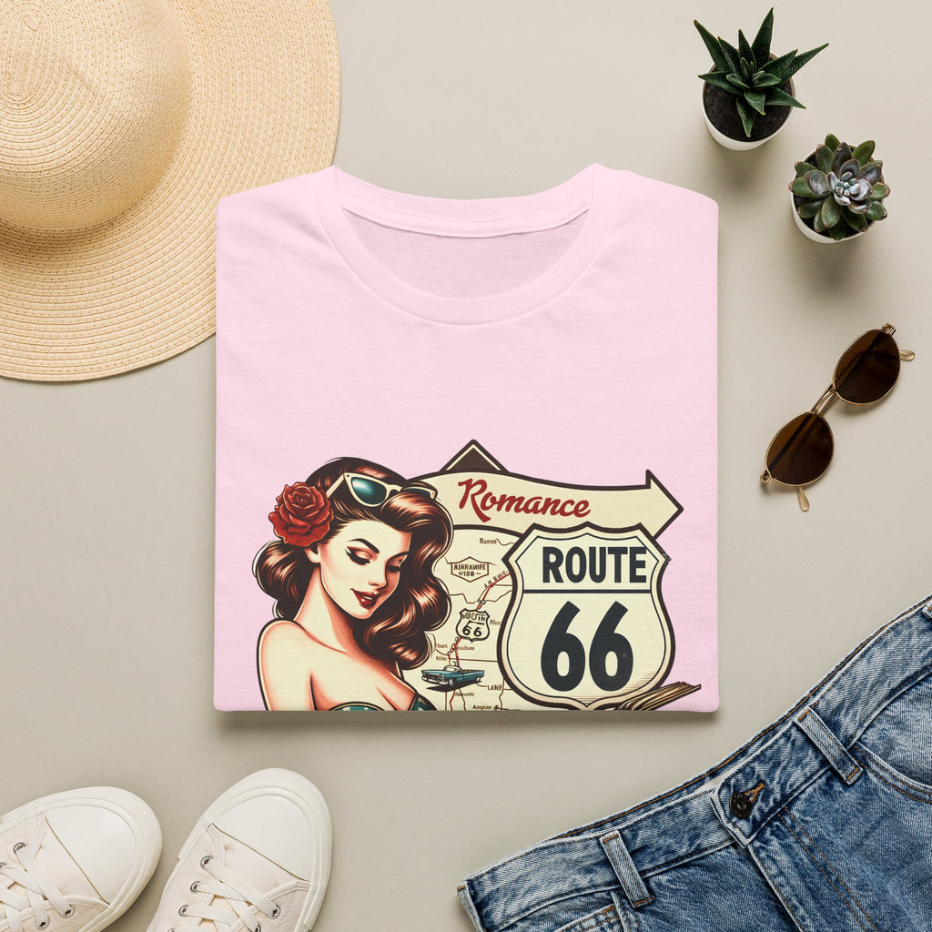 Pinup Girl Route 66 T-Shirt | Vintage Roadtrip Retro Sign