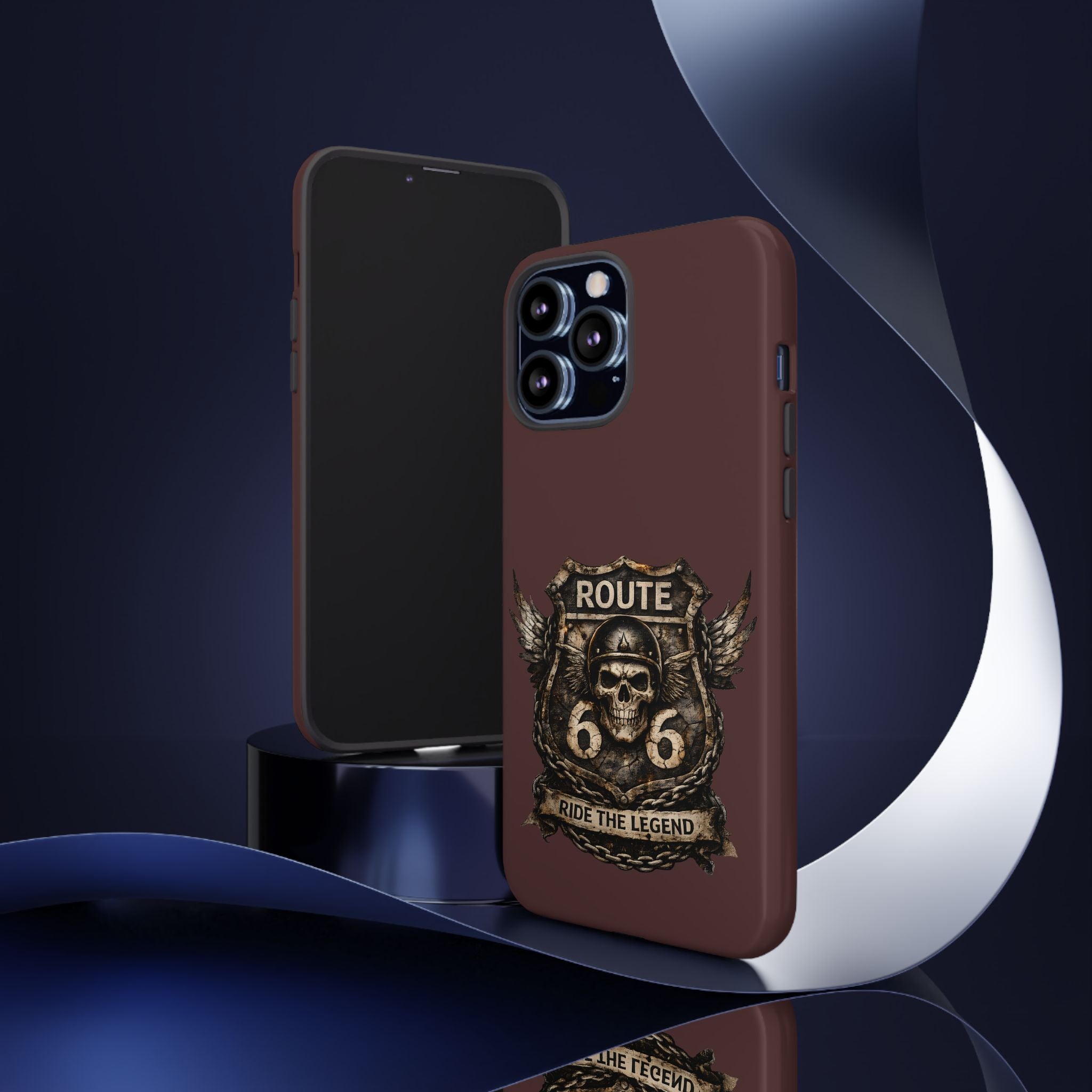Route 66 Skull Helmet phone case | Motorcycle emblem, Ride the Legend
