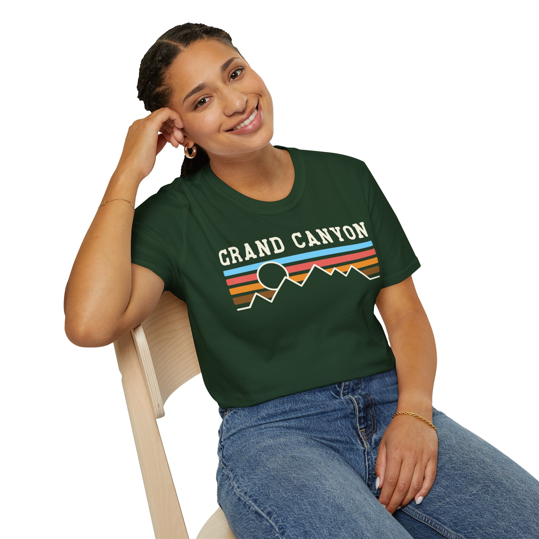 Grand Canyon Retro Sunset T-Shirt | Printed Front and Back National Park Landscape