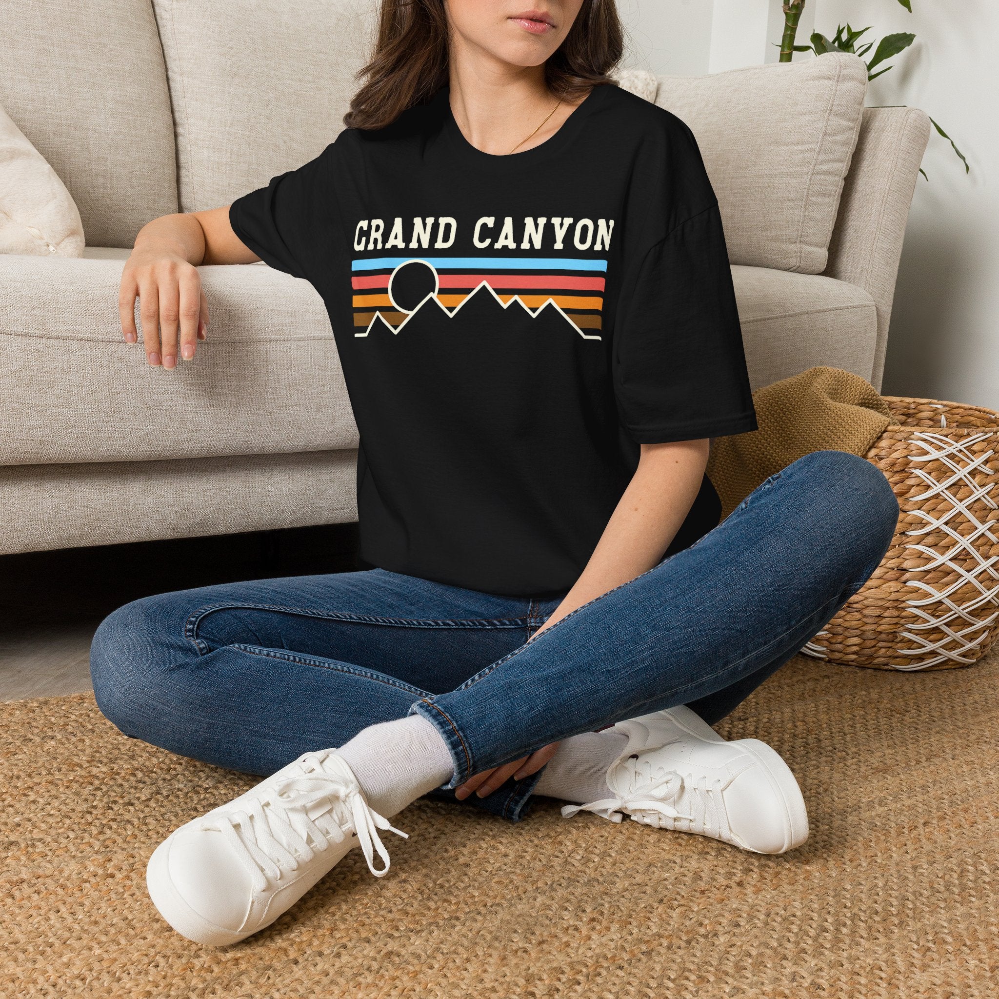 Grand Canyon Retro Sunset T-Shirt | Printed Front and Back National Park Landscape