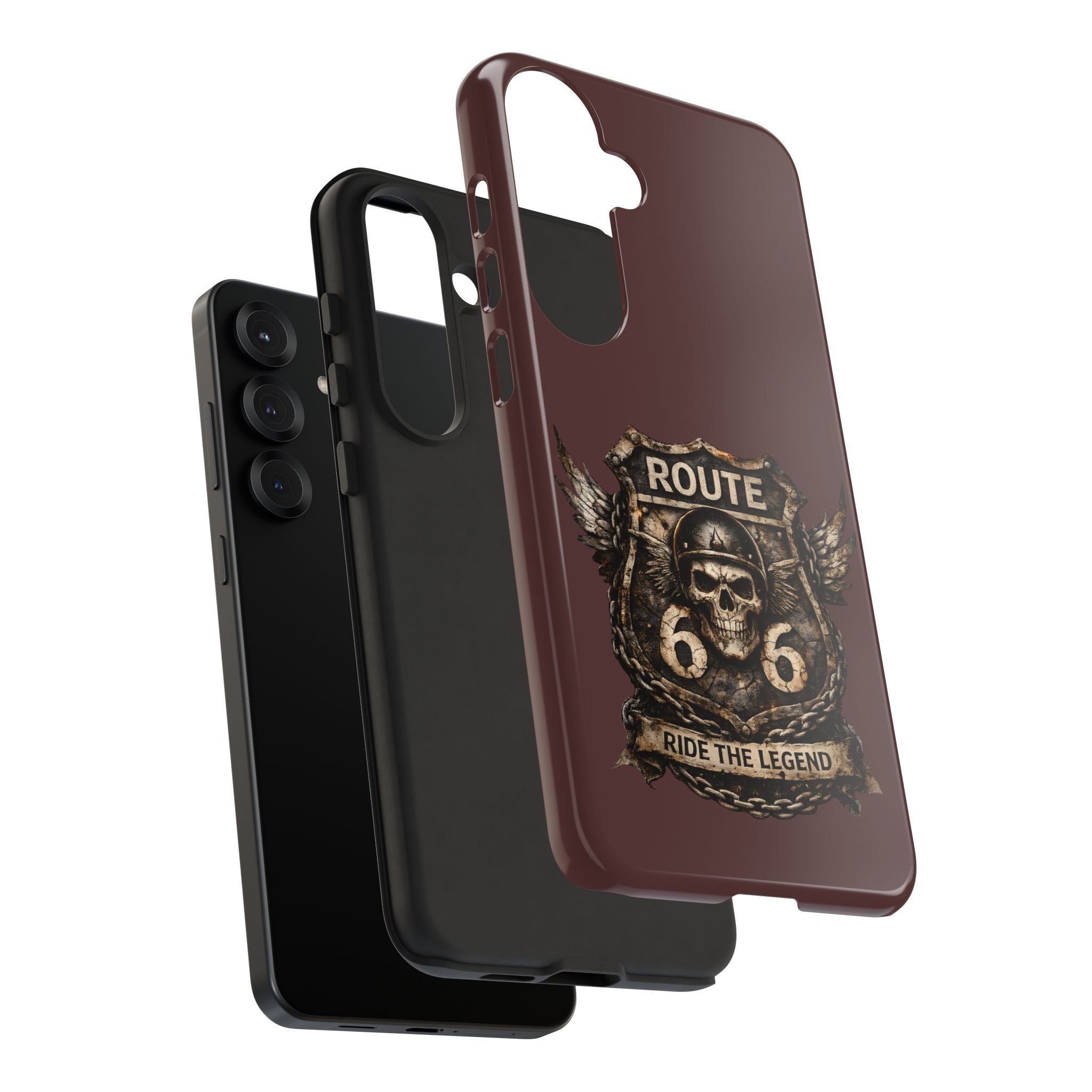 Route 66 Skull Helmet phone case | Motorcycle emblem, Ride the Legend