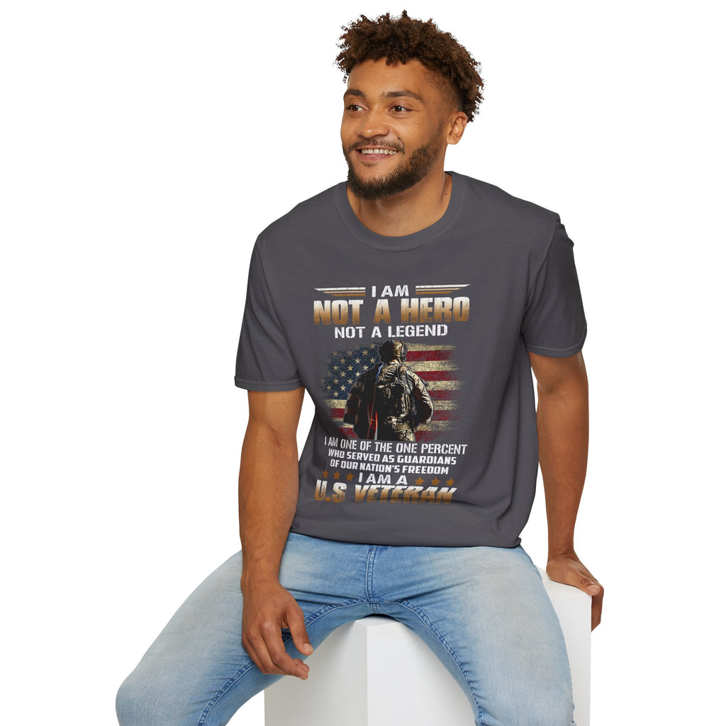 I Am Not a Hero I Am a U.S. Veteran T-Shirt | American Flag Soldier Tee