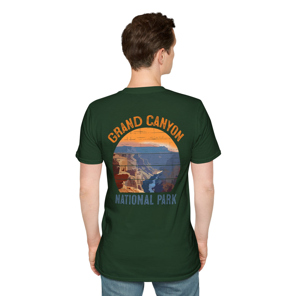 Grand Canyon Retro Sunset T-Shirt | Printed Front and Back National Park Landscape