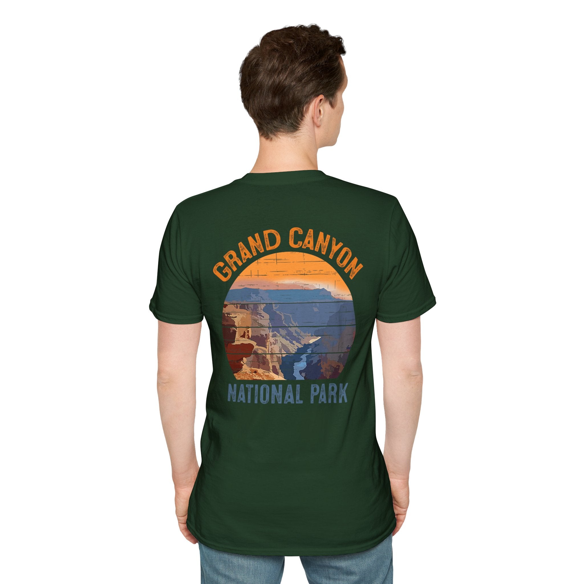 Grand Canyon Retro Sunset T-Shirt | Printed Front and Back National Park Landscape