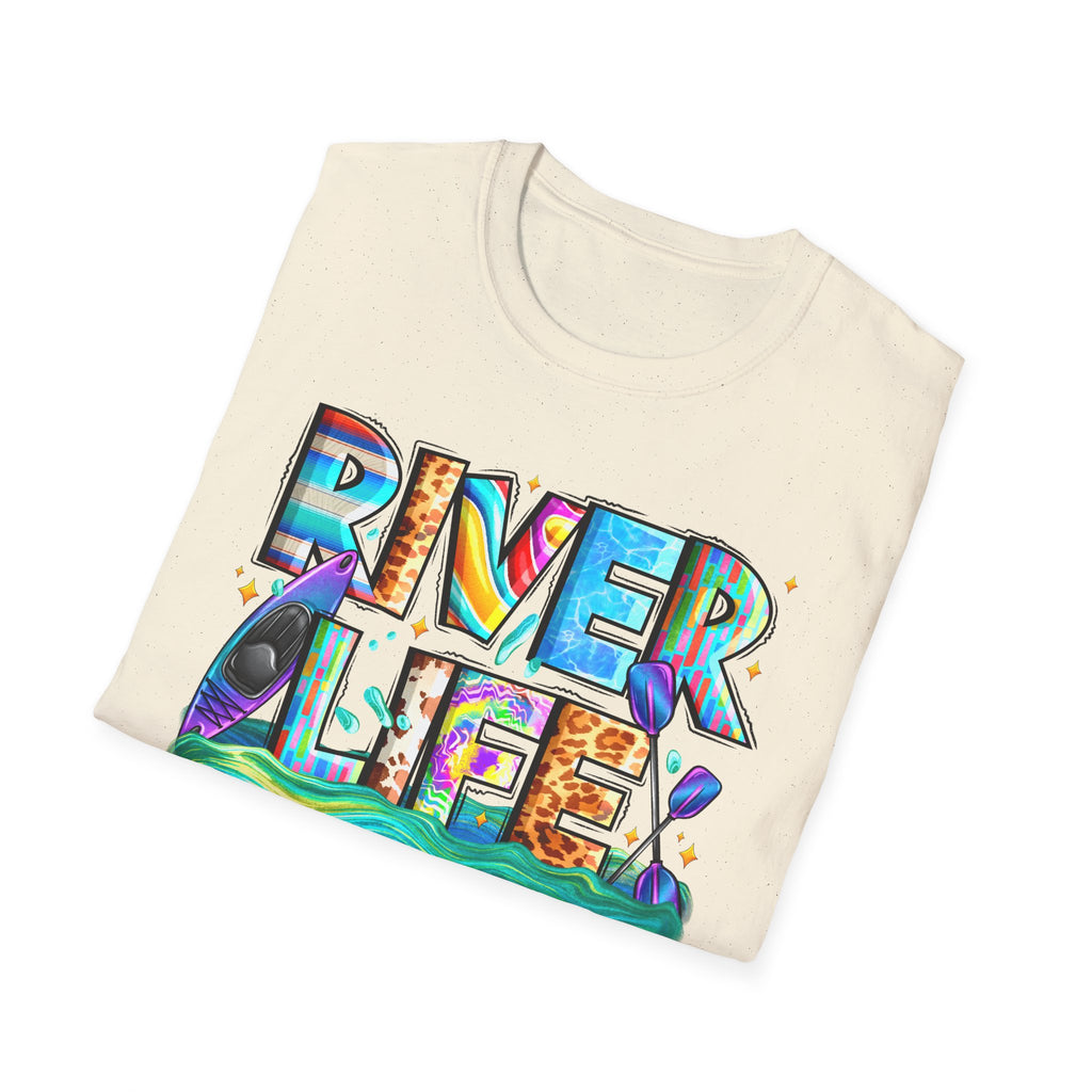 River Life T-Shirt | Colorful Fishing Scenic Graphic