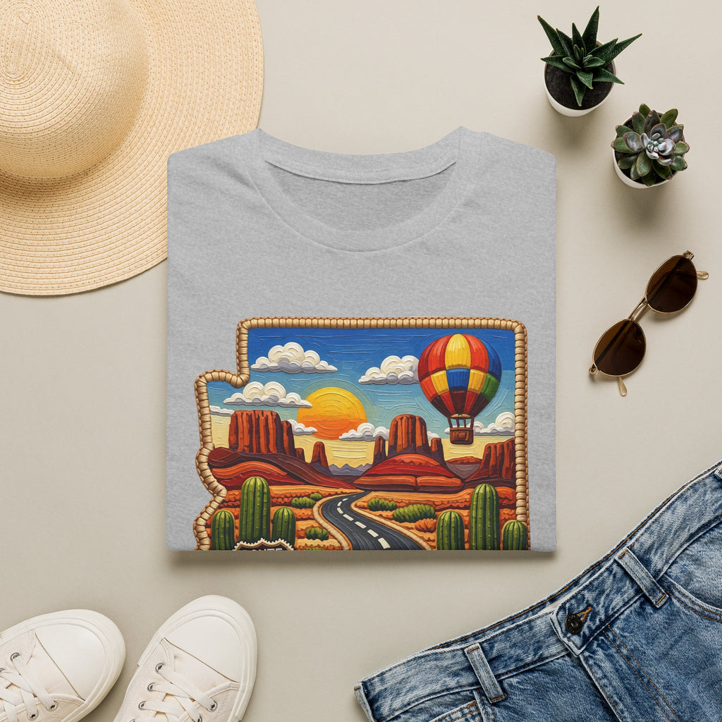 Arizona Route 66 Desert Road T-Shirt | Hot Air Balloon Southwestern Scene