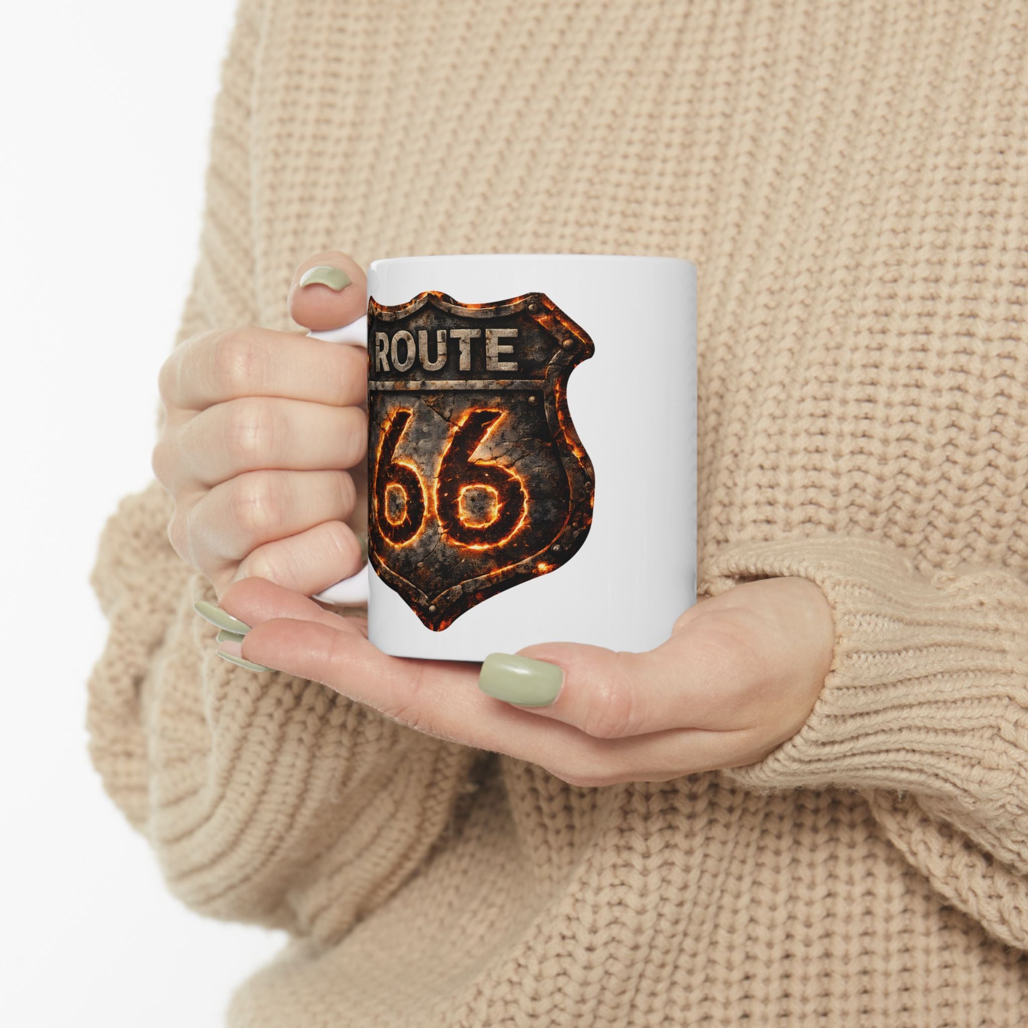 Route 66 Shield Retro Sign mug | Vintage Highway Ceramic Mug