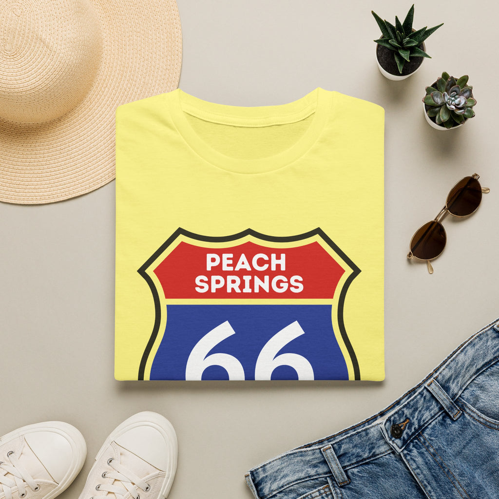 Peach Springs 66 Shield T-Shirt | Route 66 Road Sign Shirt