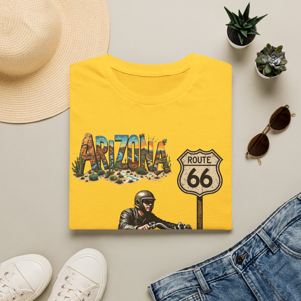 Arizona Route 66 Motorcycle T-Shirt | Biker Road Trip Tee
