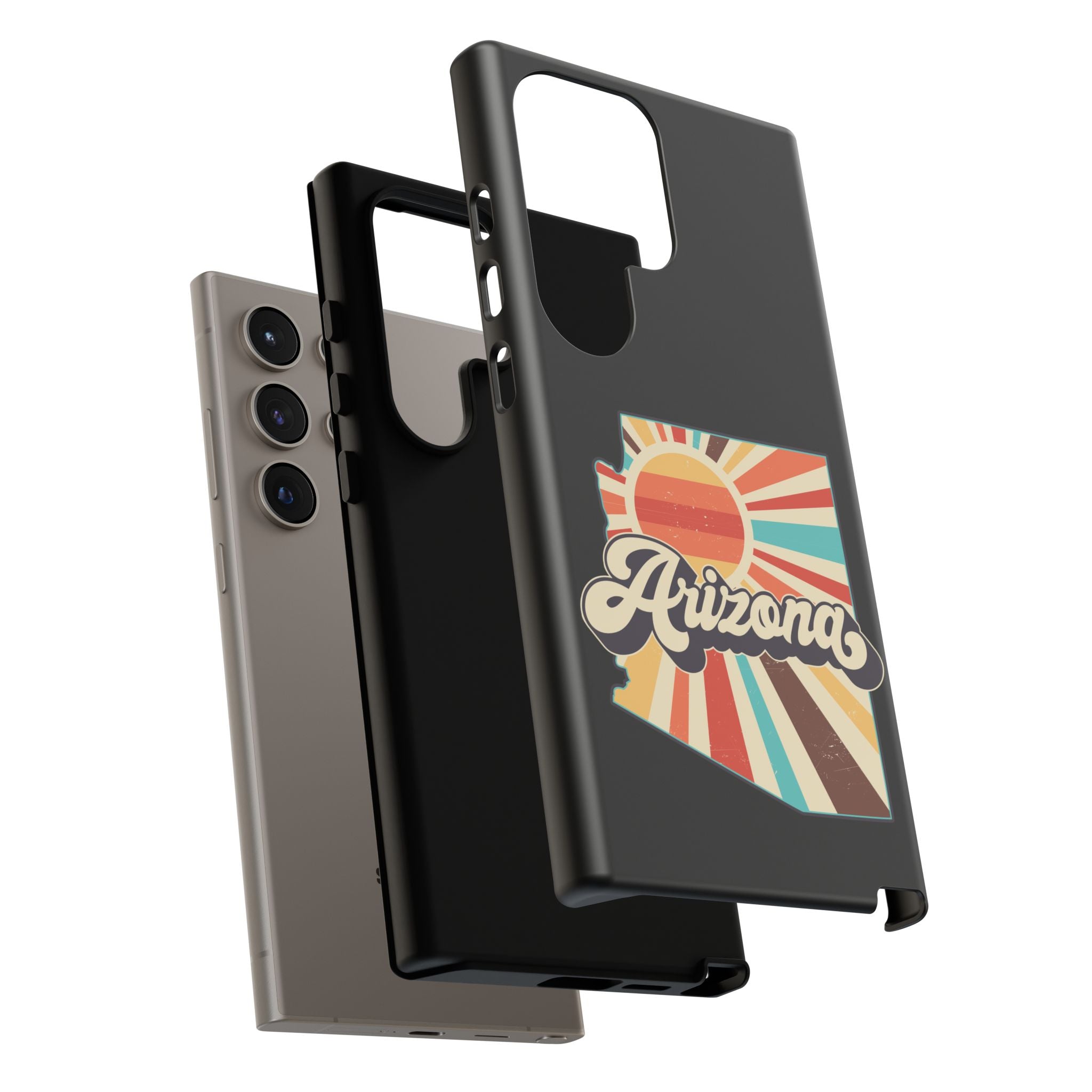 Arizona State Outline Retro Sunset Phone Case | AZ Tough Case
