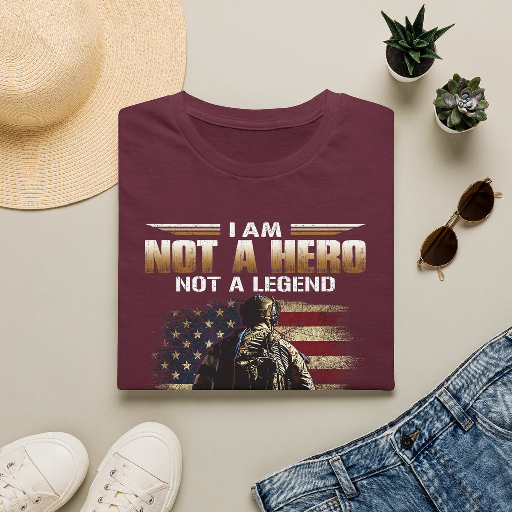 I Am Not a Hero I Am a U.S. Veteran T-Shirt | American Flag Soldier Tee