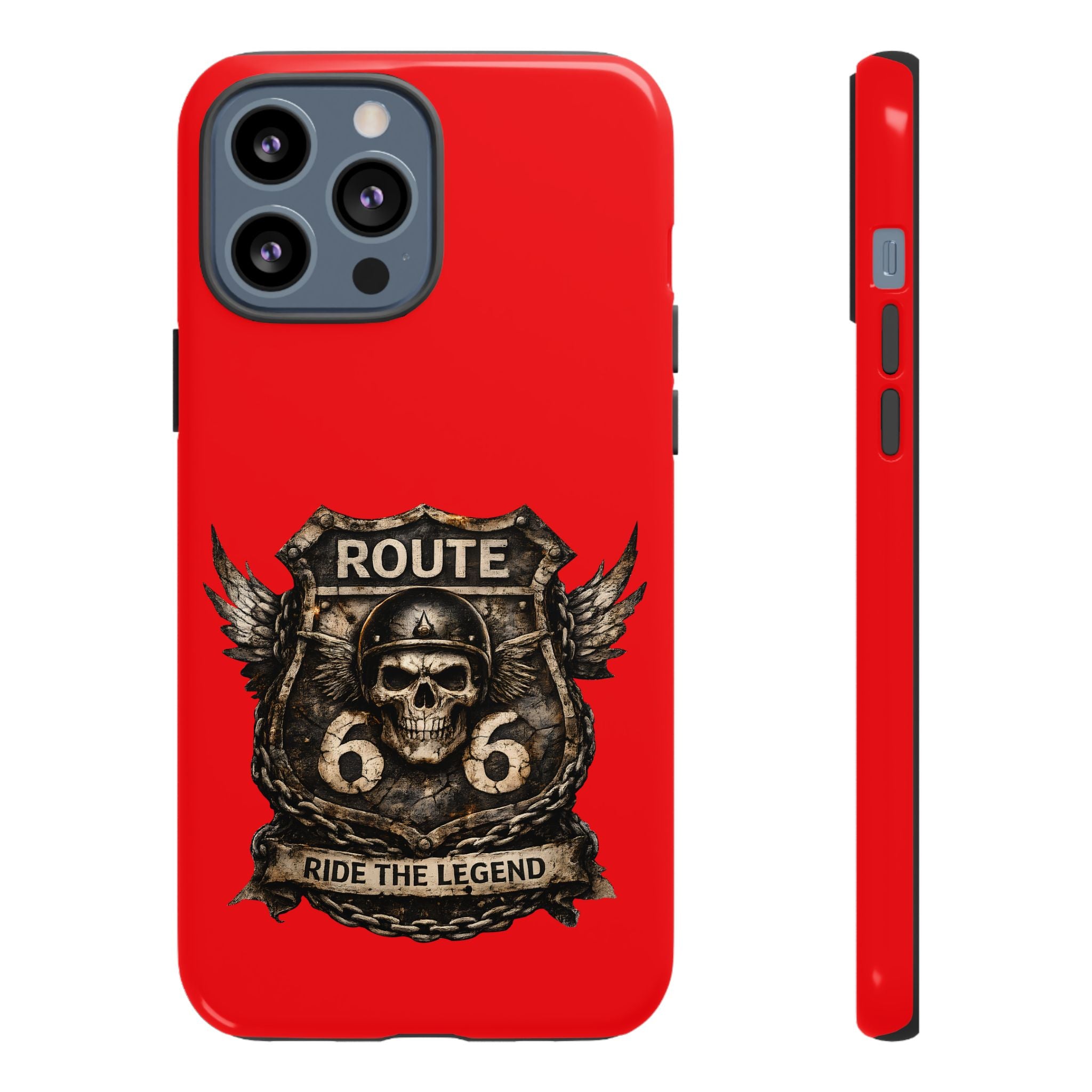 Route 66 Skull Helmet phone case | Motorcycle emblem, Ride the Legend
