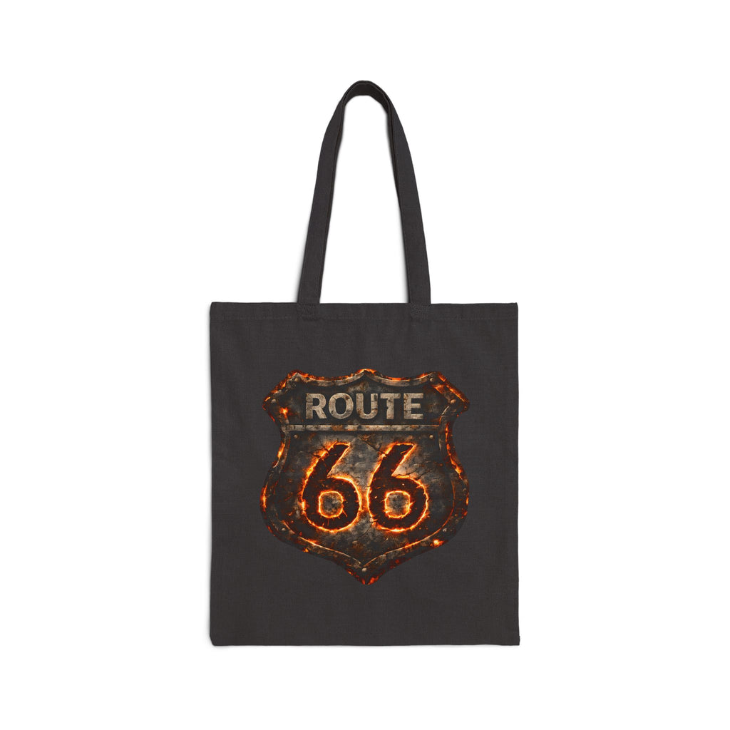 Route 66 Shield Tote Bag | Vintage Retro Road Trip Canvas Tote