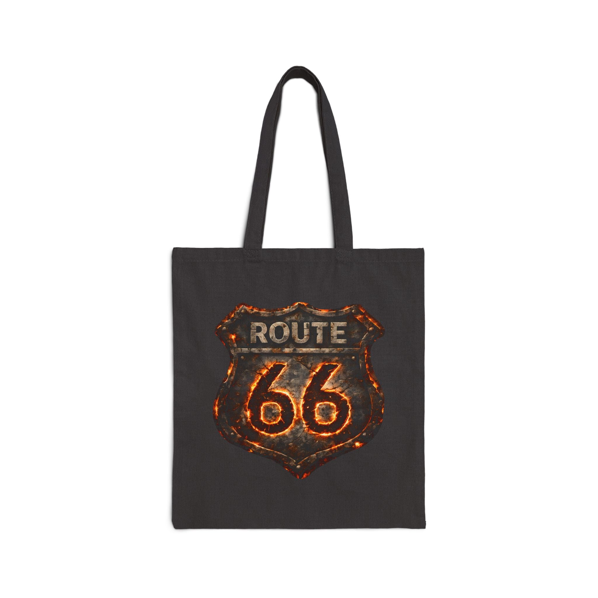Route 66 Shield Tote Bag | Vintage Retro Road Trip Canvas Tote