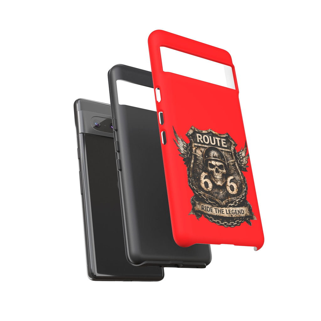 Route 66 Skull Helmet phone case | Motorcycle emblem, Ride the Legend