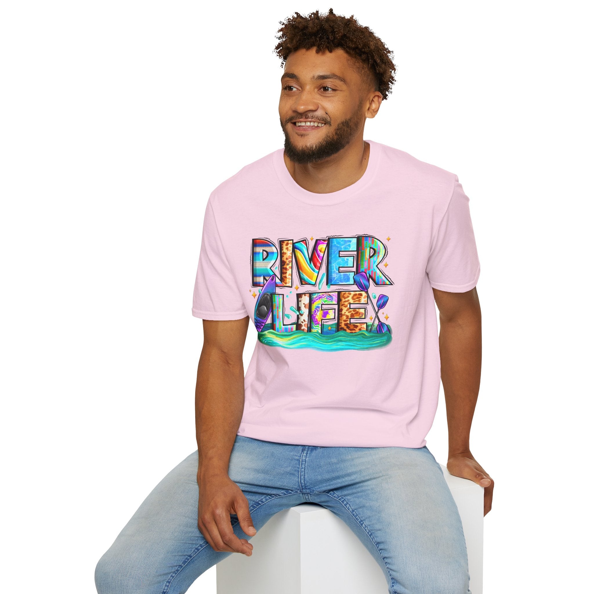 River Life T-Shirt | Colorful Fishing Scenic Graphic