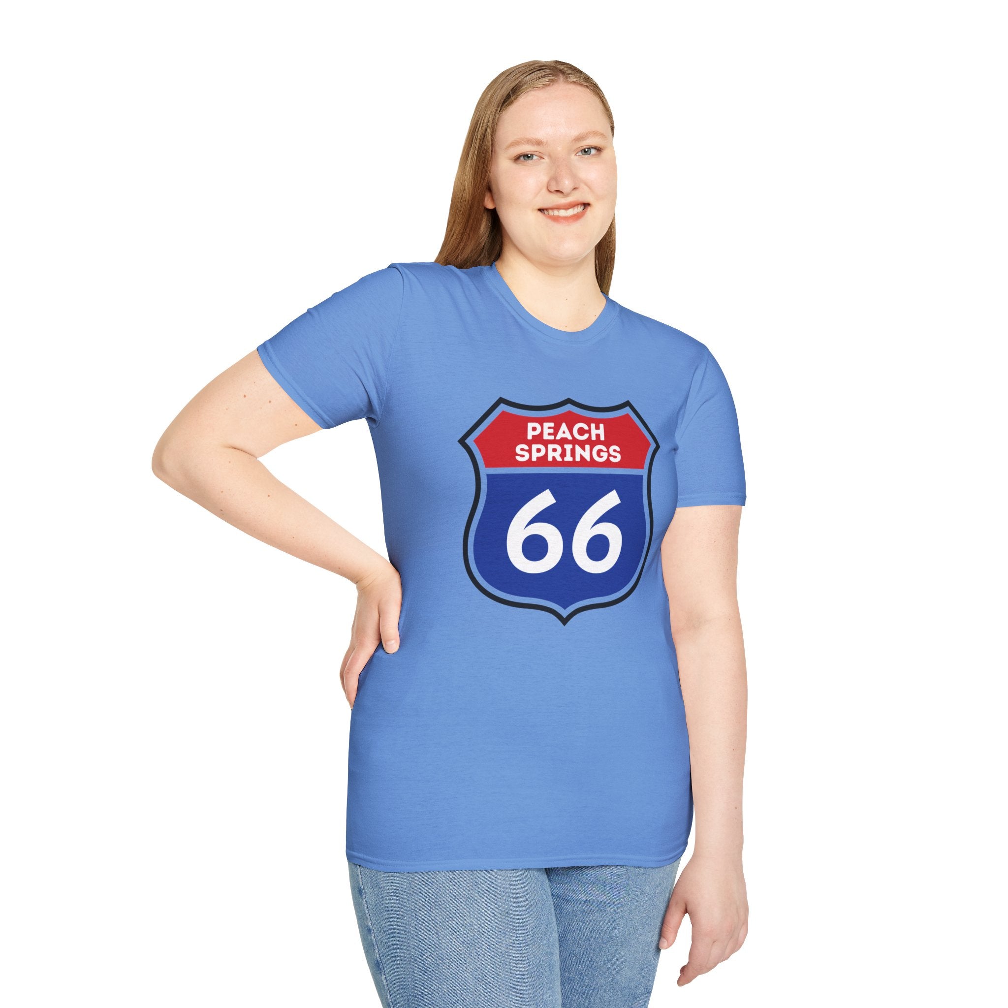 Peach Springs 66 Shield T-Shirt | Route 66 Road Sign Shirt
