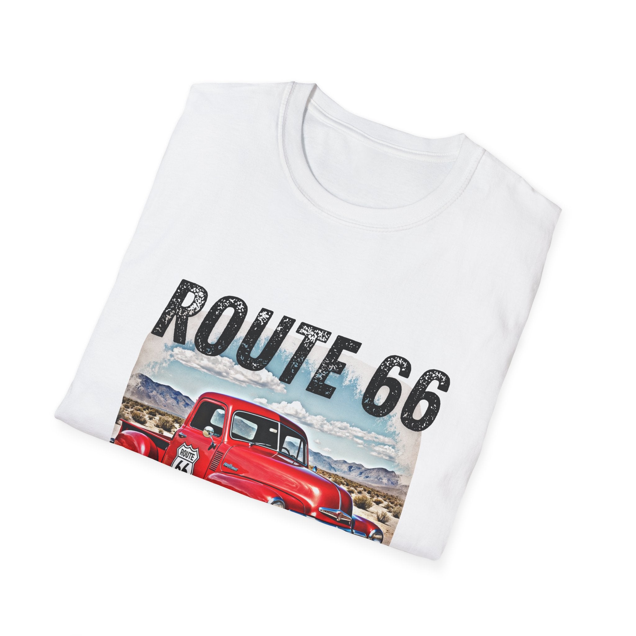 Route 66 Red Vintage Truck T-Shirt | Retro Highway Graphic