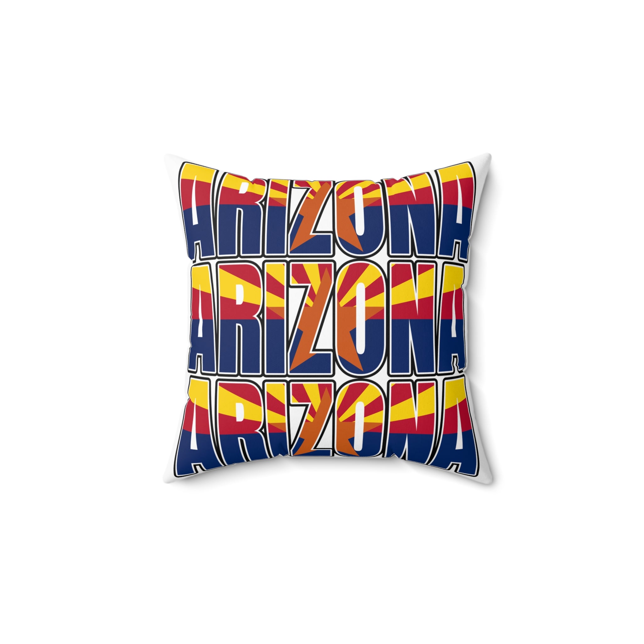 Arizona Retro Square Pillow, Bohemian Home Decor, Vibrant Accent Pillow, Gift for Arizona Lovers, Couch Cushion, Colorful Throw Pillow AZ