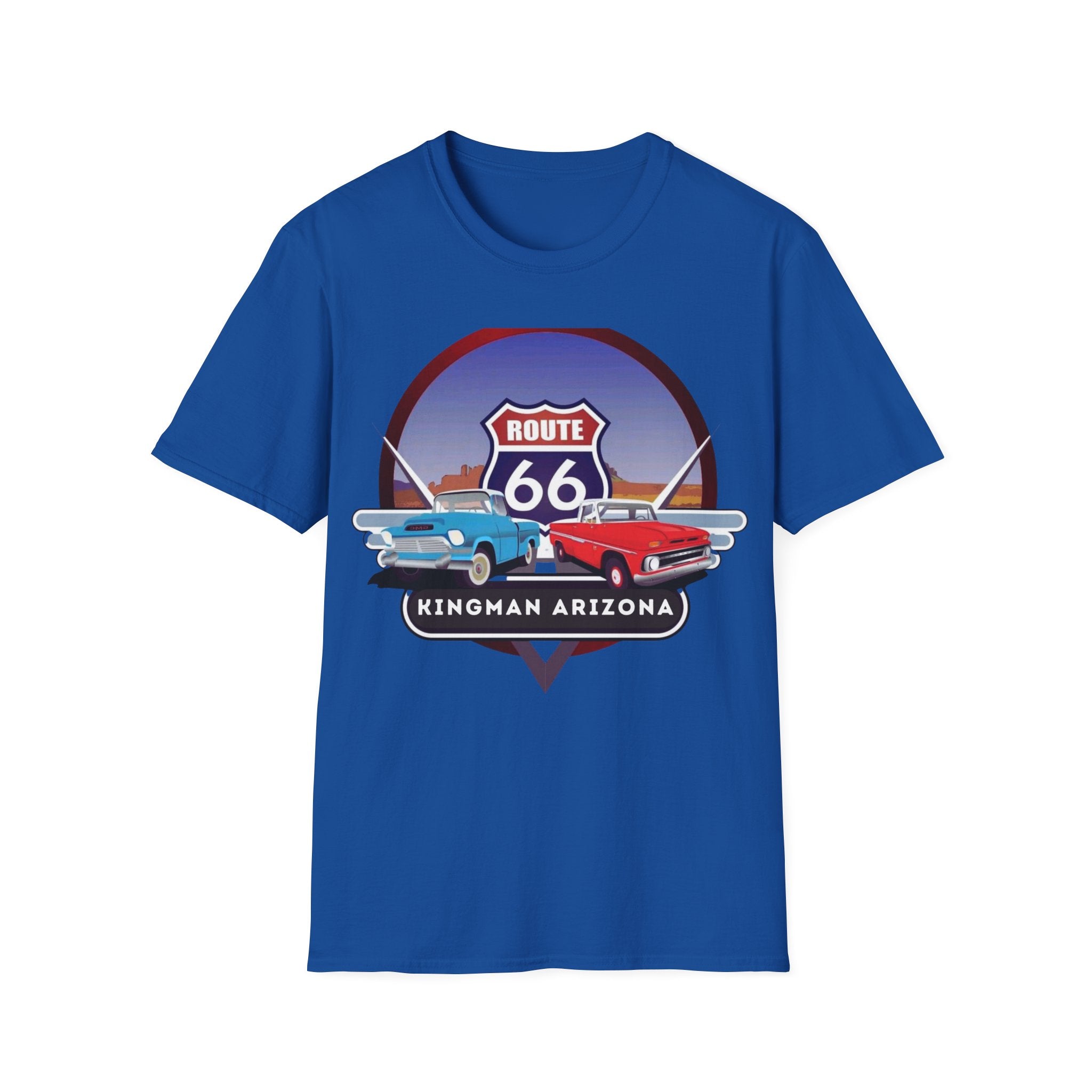 Route 66 Kingman Arizona Softstyle T-Shirt, Vintage Tee, Retro Shirt, Unisex Top, Gift for Travelers
