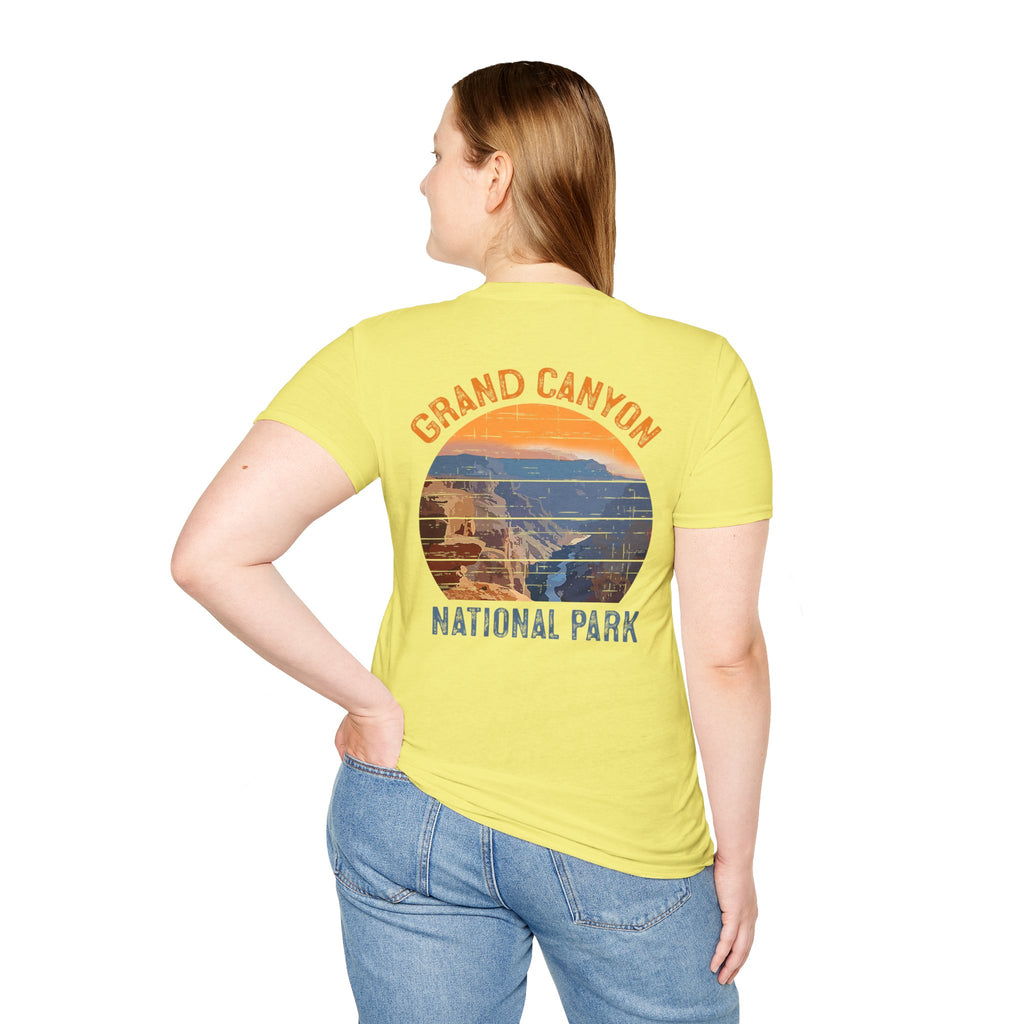 Grand Canyon Retro Sunset T-Shirt | Printed Front and Back National Park Landscape