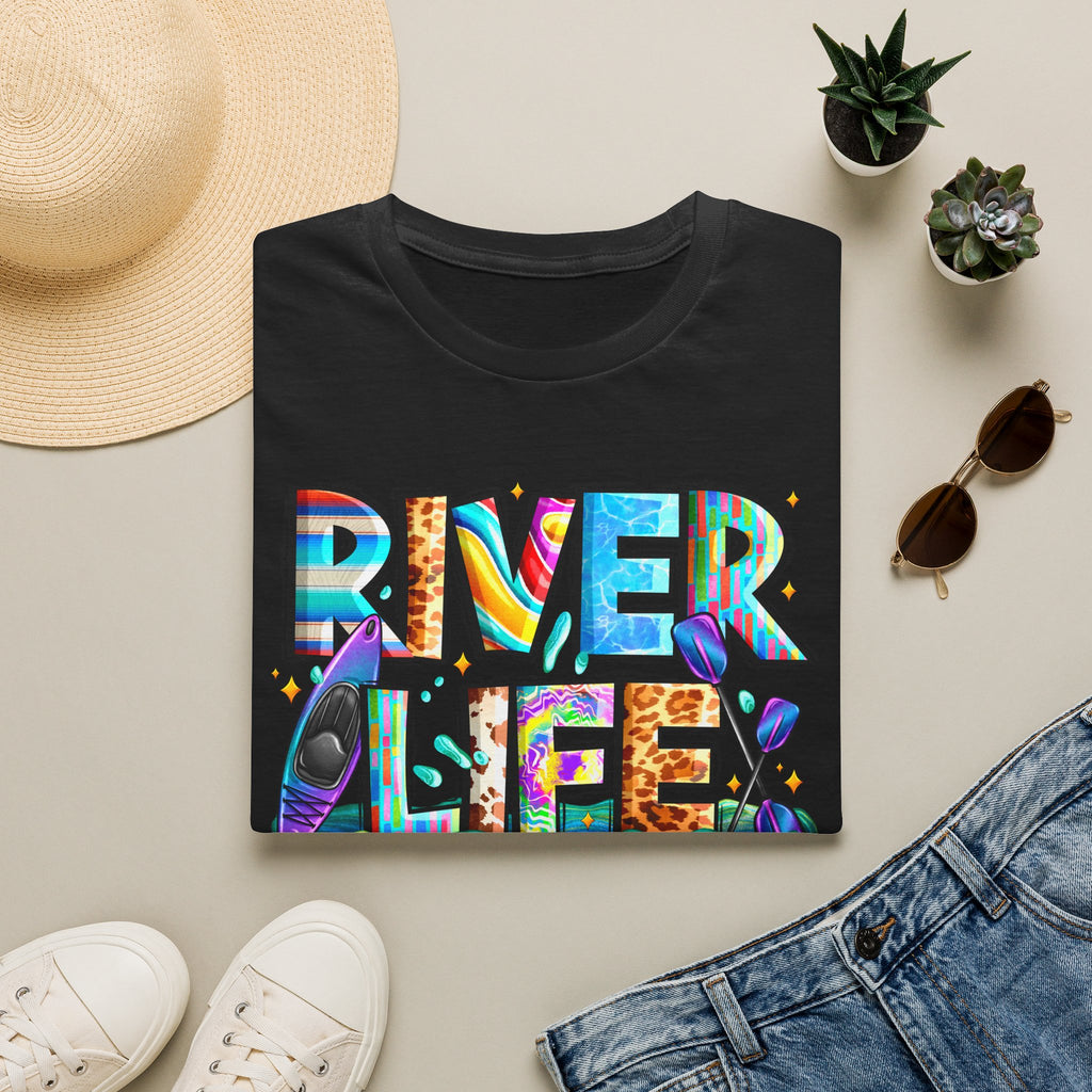 River Life T-Shirt | Colorful Fishing Scenic Graphic