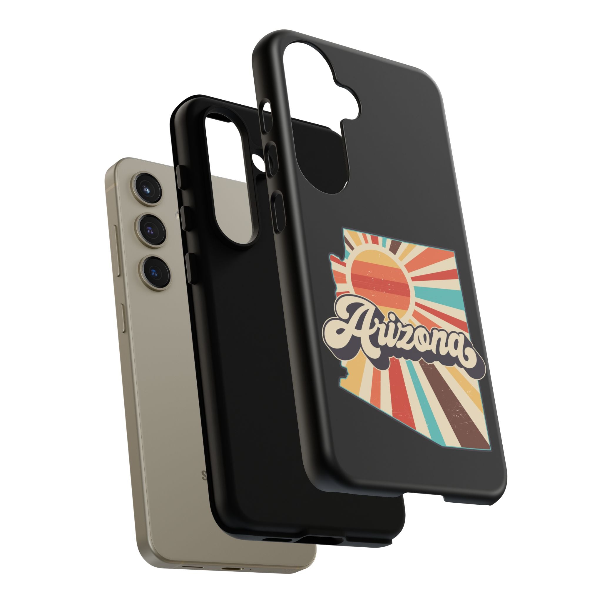 Arizona State Outline Retro Sunset Phone Case | AZ Tough Case