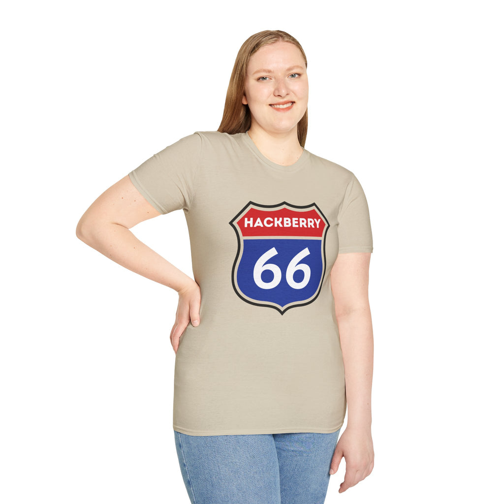 Hackberry 66 Shield T-Shirt | Route 66 Road Sign Tee