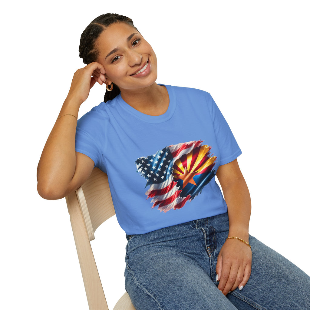 Arizona Flag with American Flag T-Shirt | Patriotic State Pride Tee