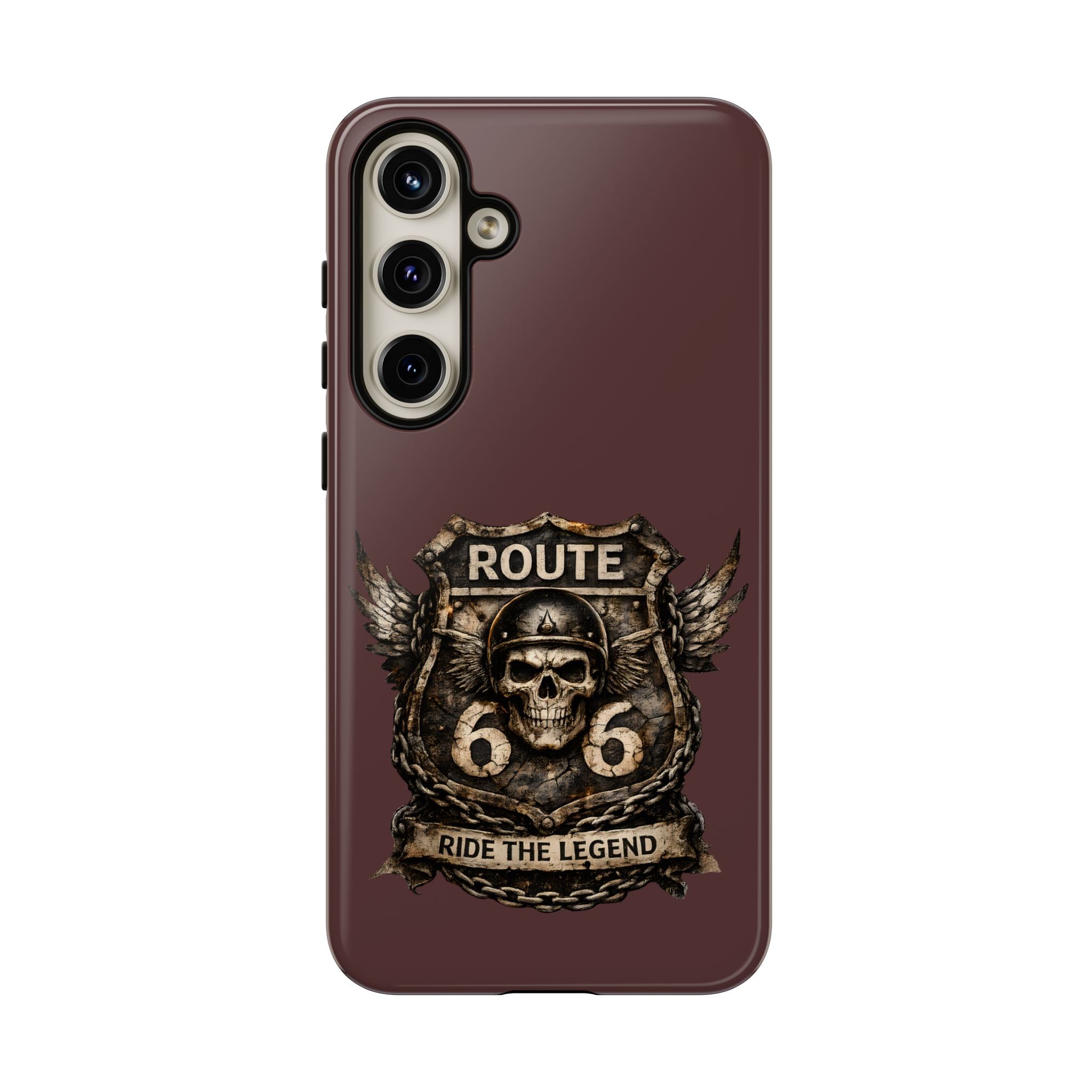 Route 66 Skull Helmet phone case | Motorcycle emblem, Ride the Legend