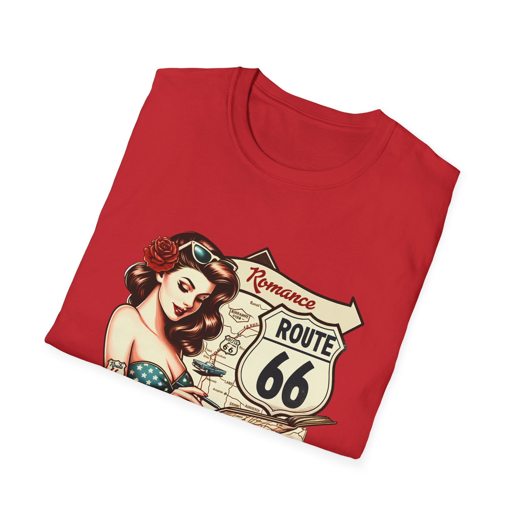 Pinup Girl Route 66 T-Shirt | Vintage Roadtrip Retro Sign