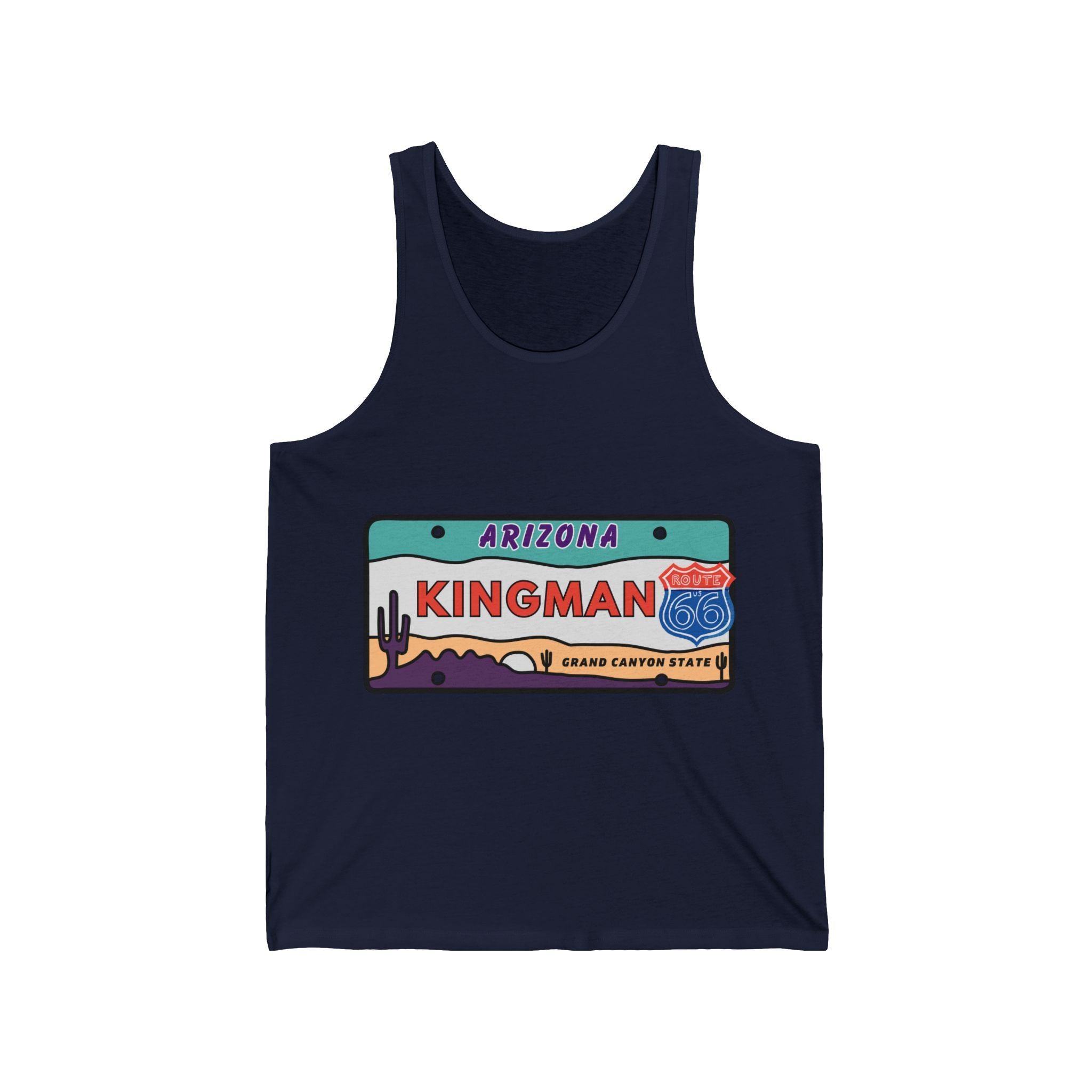 Kingman Tank Top Route 66 License Plate Unisex Jersey Tank